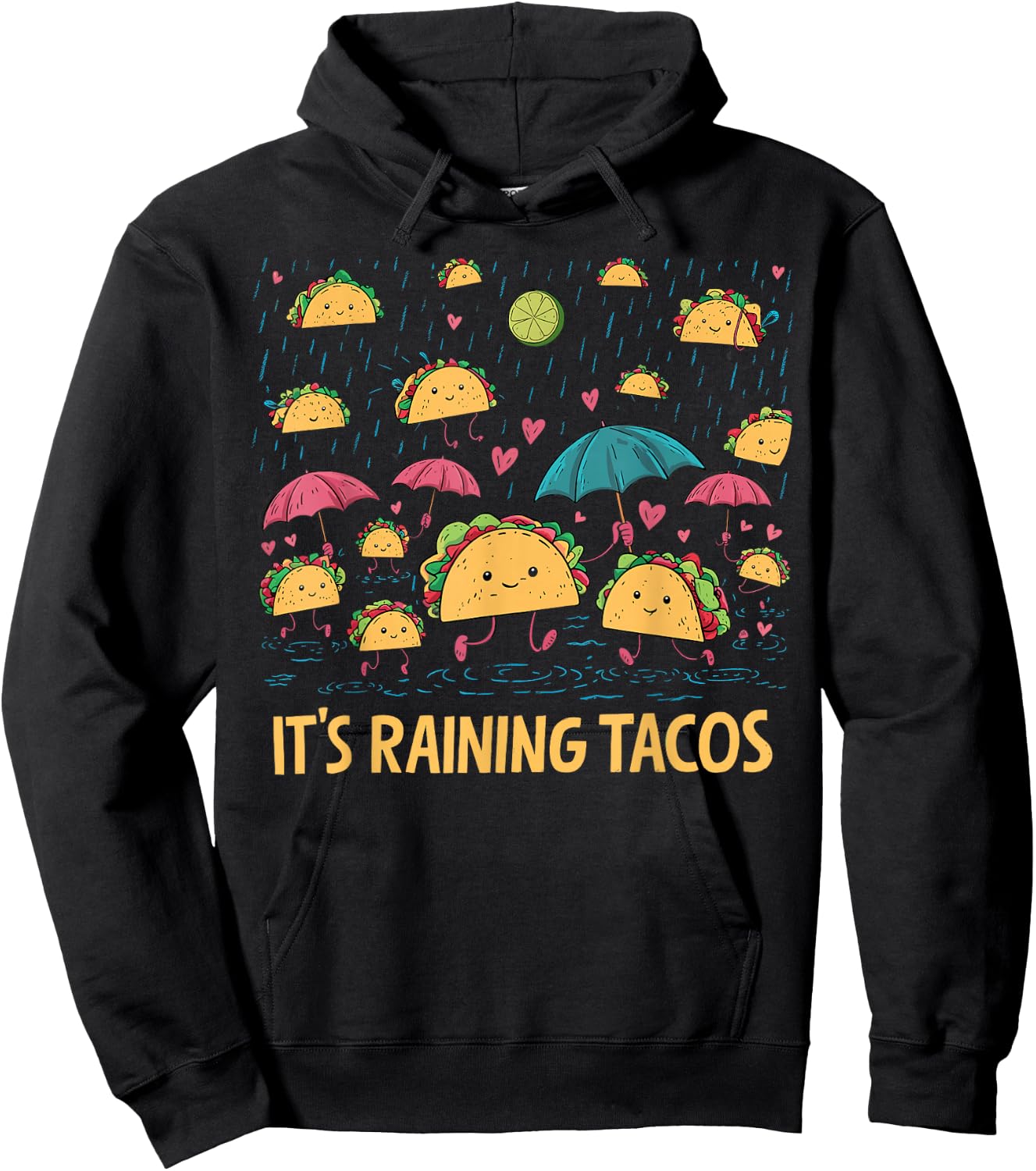 It's Raining Tacos Funny Taco Lovers kids girls boys Hoodie - Hoodie | Black