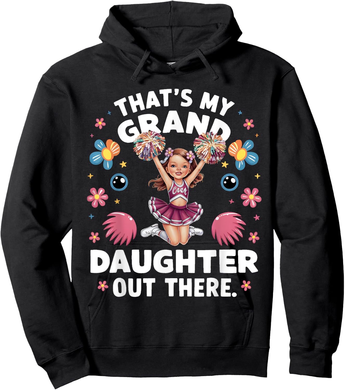 That's My Granddaughter Out There Cheerleading Grandma Funny Hoodie - Hoodie | Black