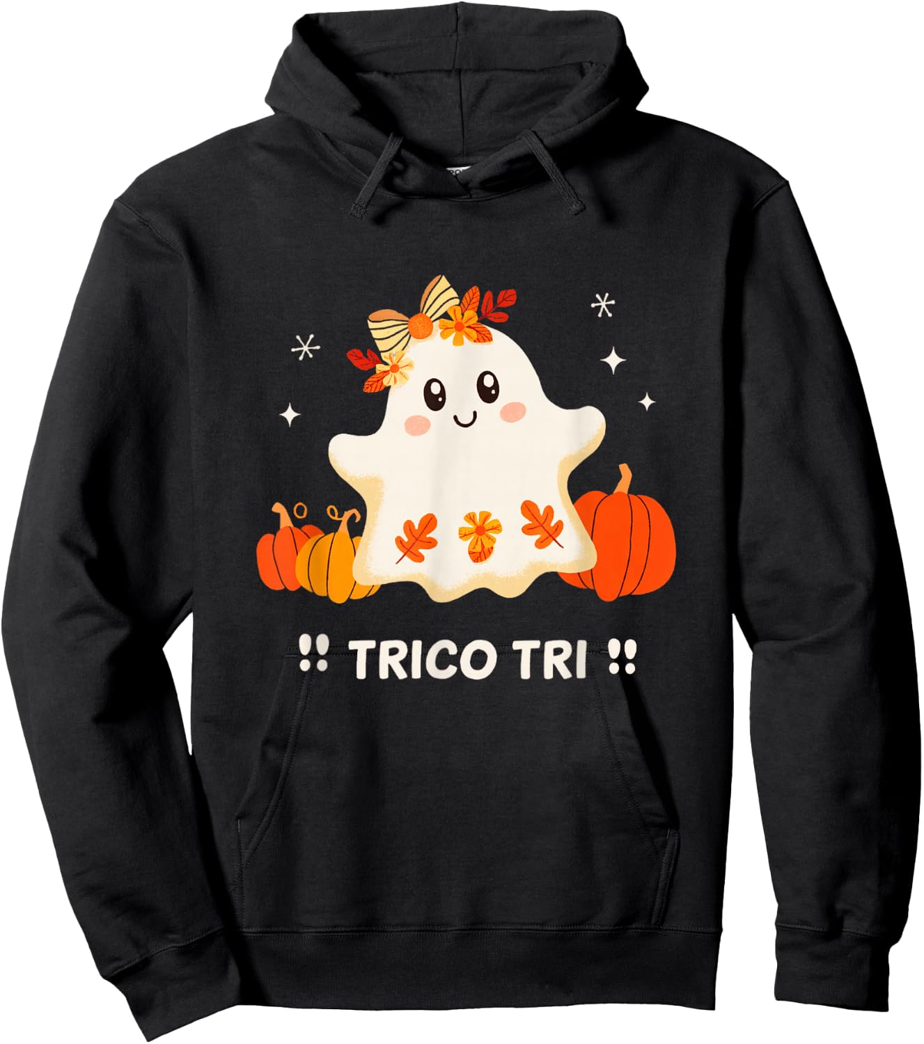 Trico Tri Cute Halloween Spooky Mexican Ghost Spanglish Hoodie - Hoodie | Black