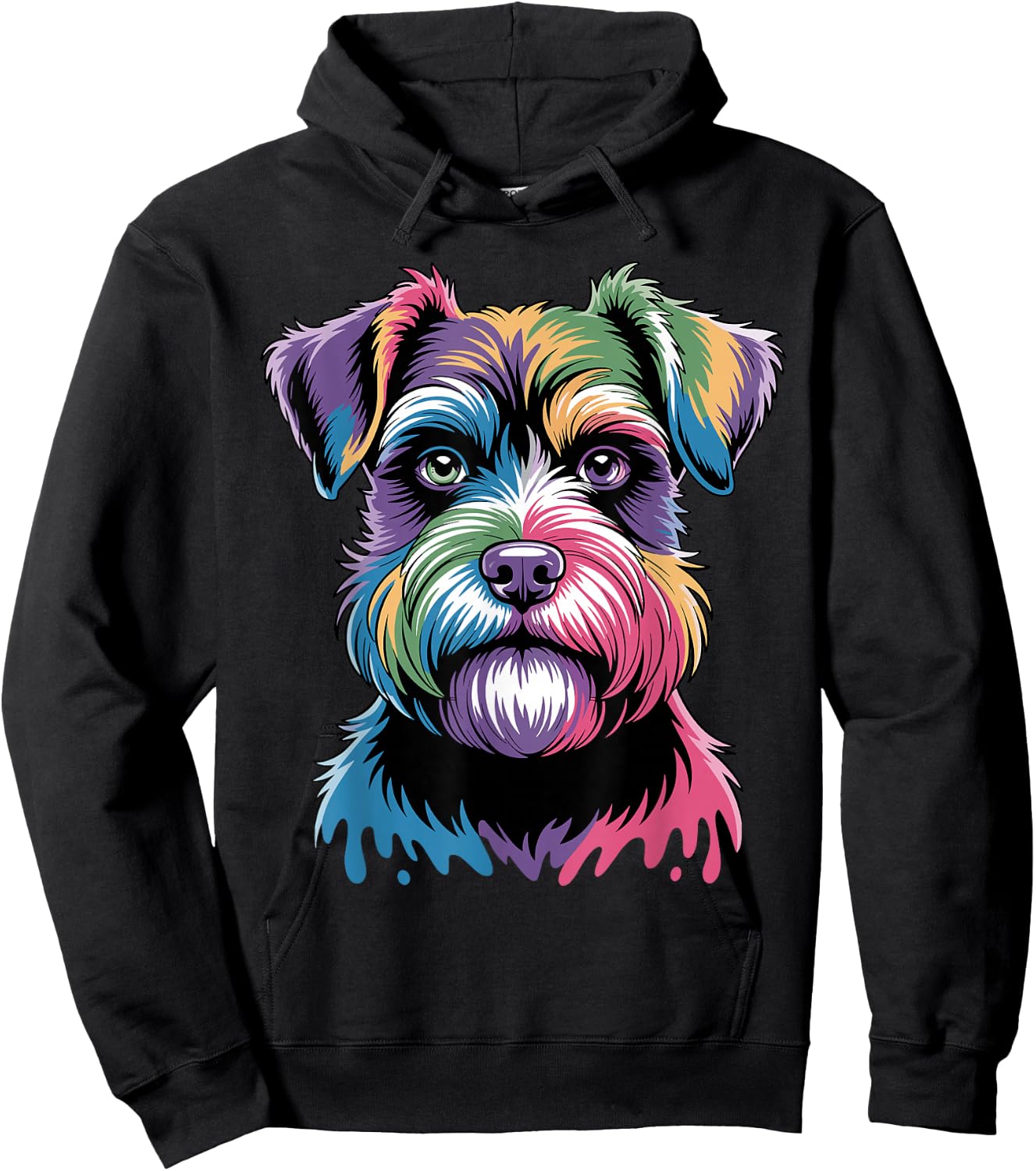 Cool Schnauzer Art Women Miniature Schnauzer Lover Hoodie - Hoodie | Black