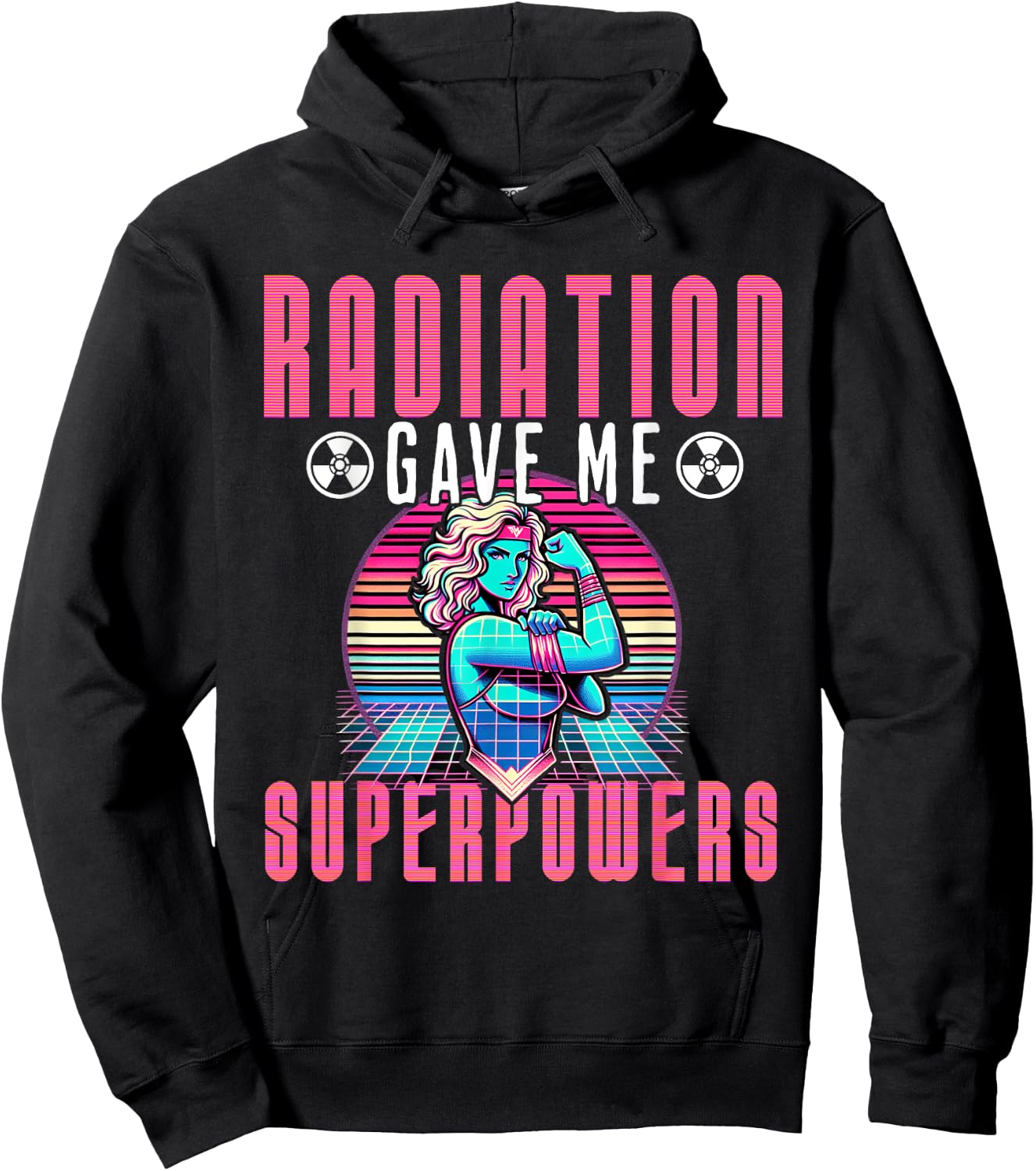 Cancer Designs by MCG.Co -Adult Cancer Awareness - Black, Small, Short Sleeve, Modern Classic, , Cartoon Text Hoodie - Hoodie | Black