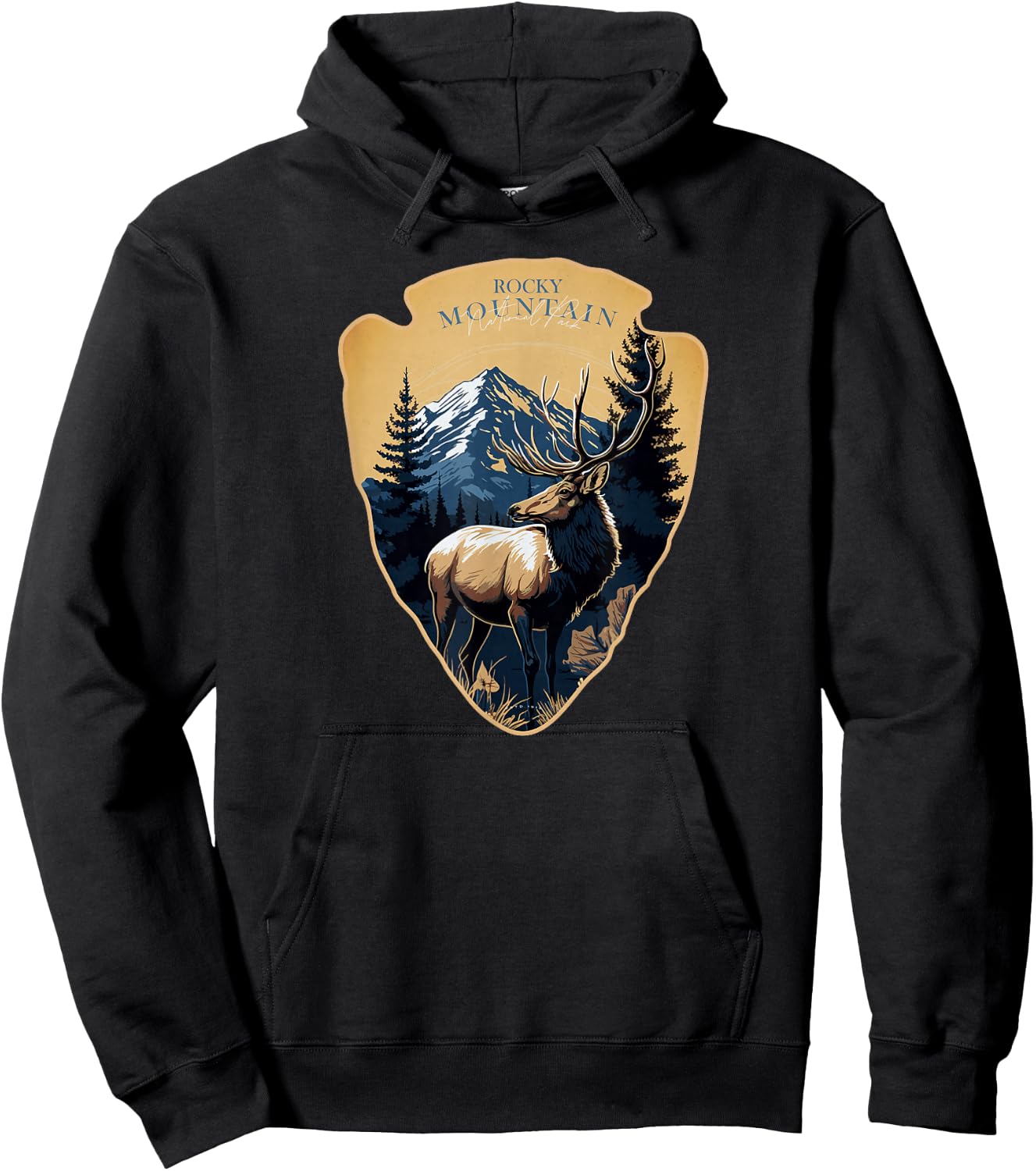 Rocky Mountain National Park Colorado Elk Hoodie - Hoodie | Black