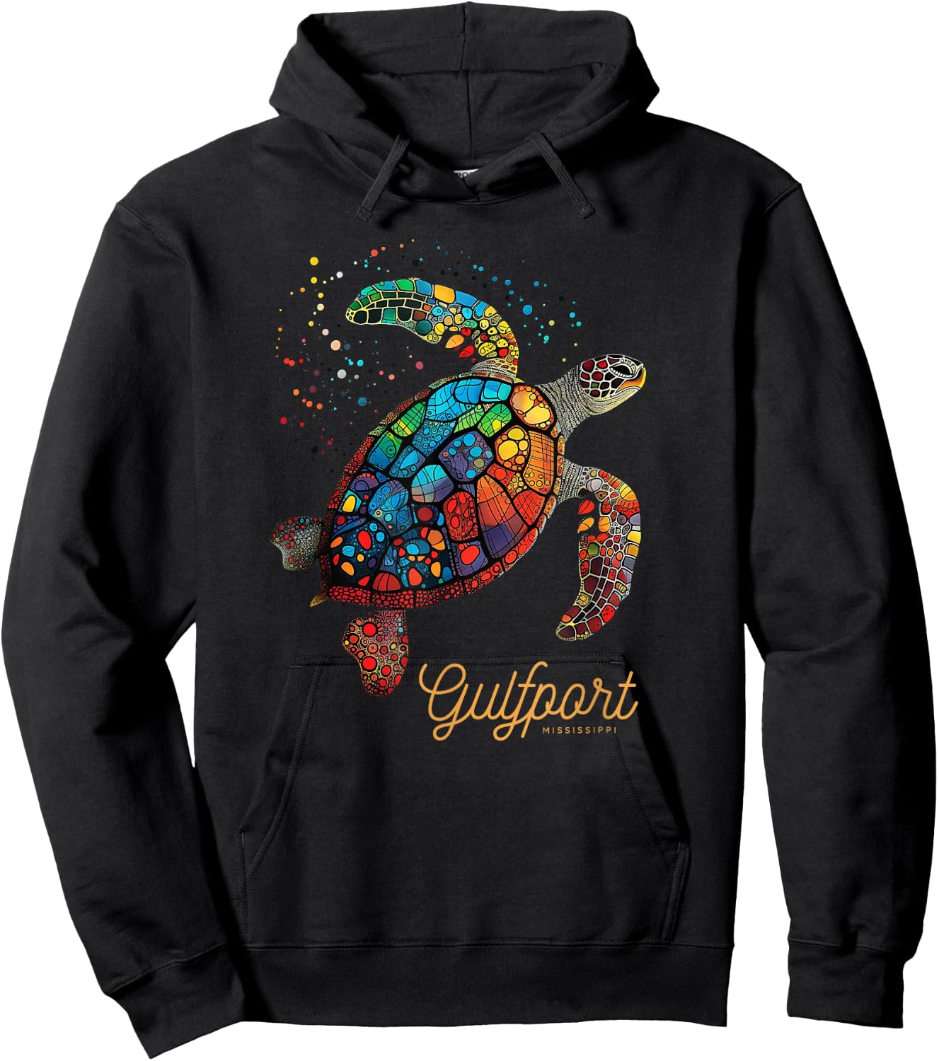 Gulfport Mississippi MS Vacation Holiday Vintage Sea Turtle Hoodie - Hoodie | Black