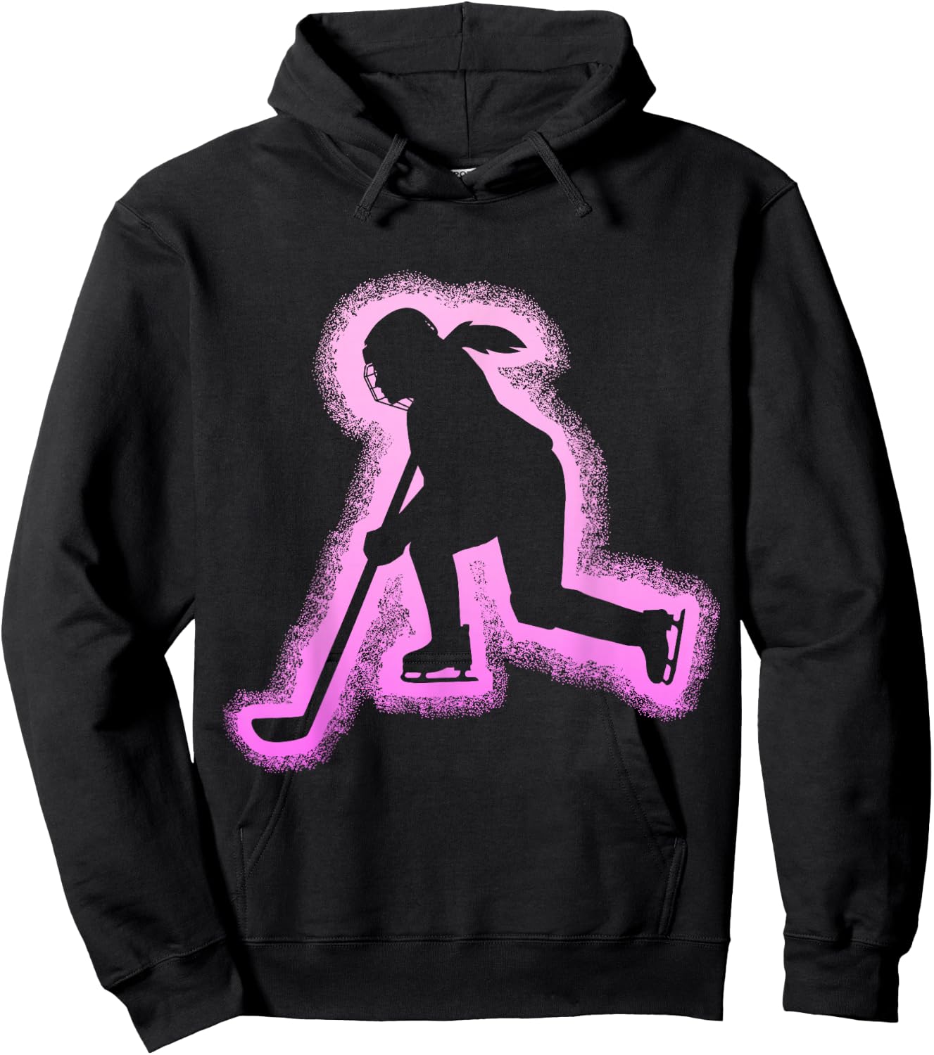 Ice hockey player and girls Hoodie - Hoodie | Black