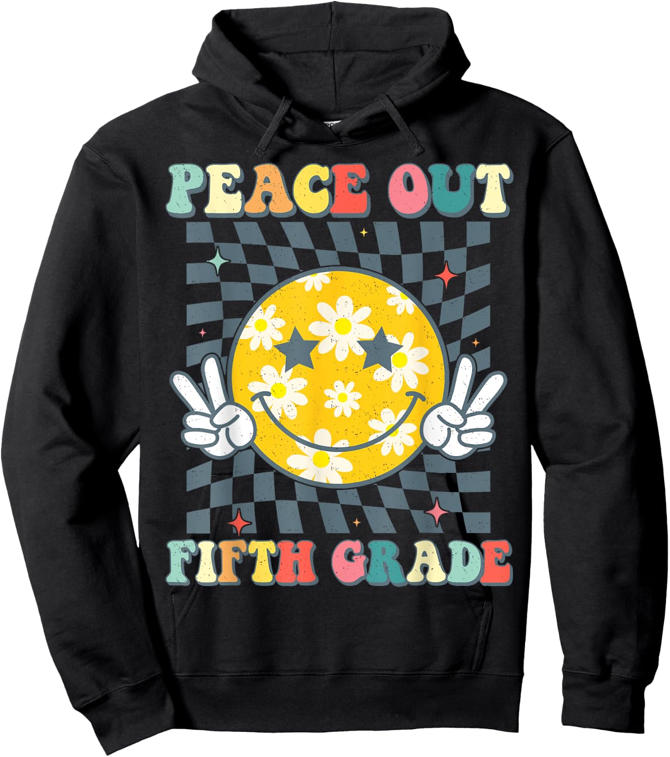 Peace Out Fifth Grade Last Day Of 5th Grade Graduation Hoodie - Hoodie | Black