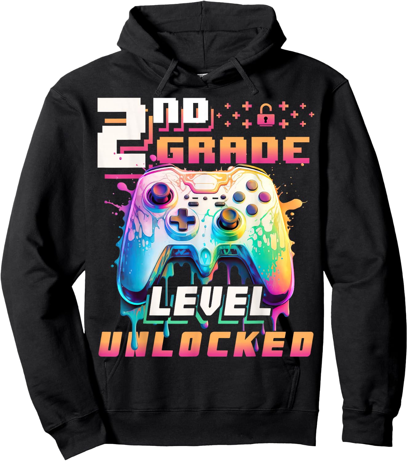 Back to School 2nd Grade Boys Gamer First Day School Level Hoodie - Hoodie | Black