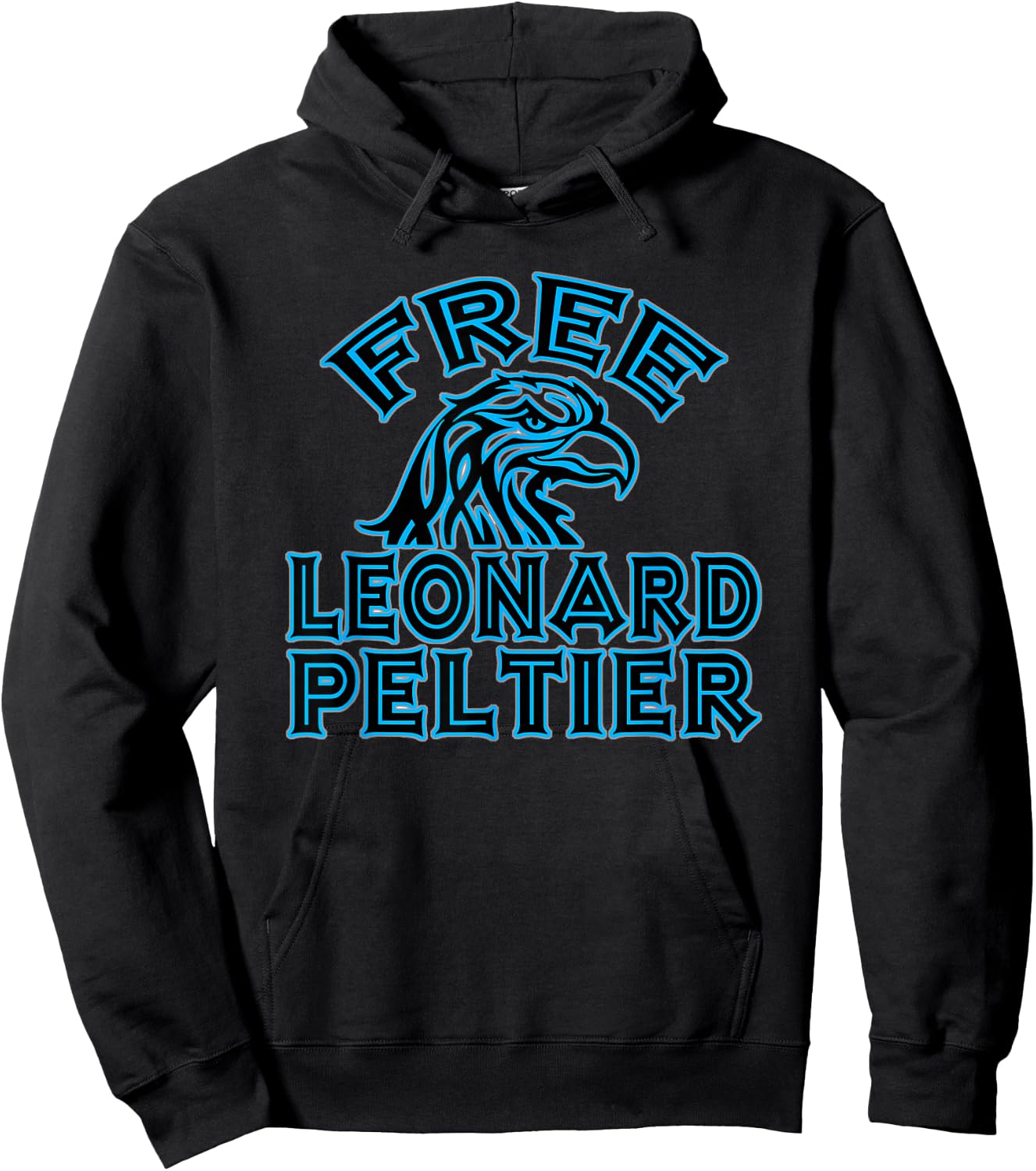 Mabanda Superific Teez FREE LEONARD PELTIER Eagle Natives Yellowstone Adult Modern Casual Custom Print - Black, Small Hoodie - Hoodie | Black