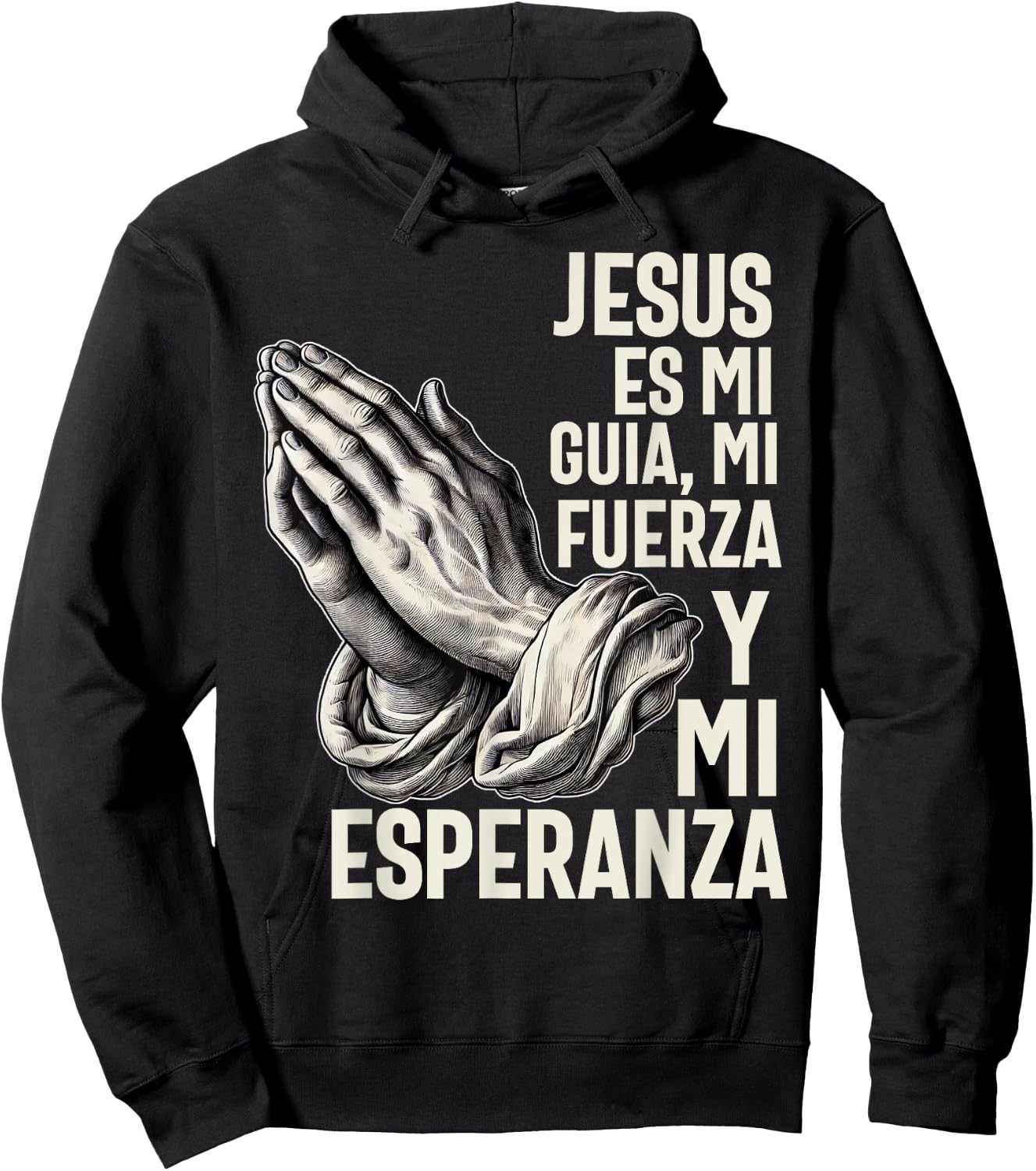 Camiseta cristiana en espanol Hombre Mujer Spanish Christian Hoodie - Hoodie | Black
