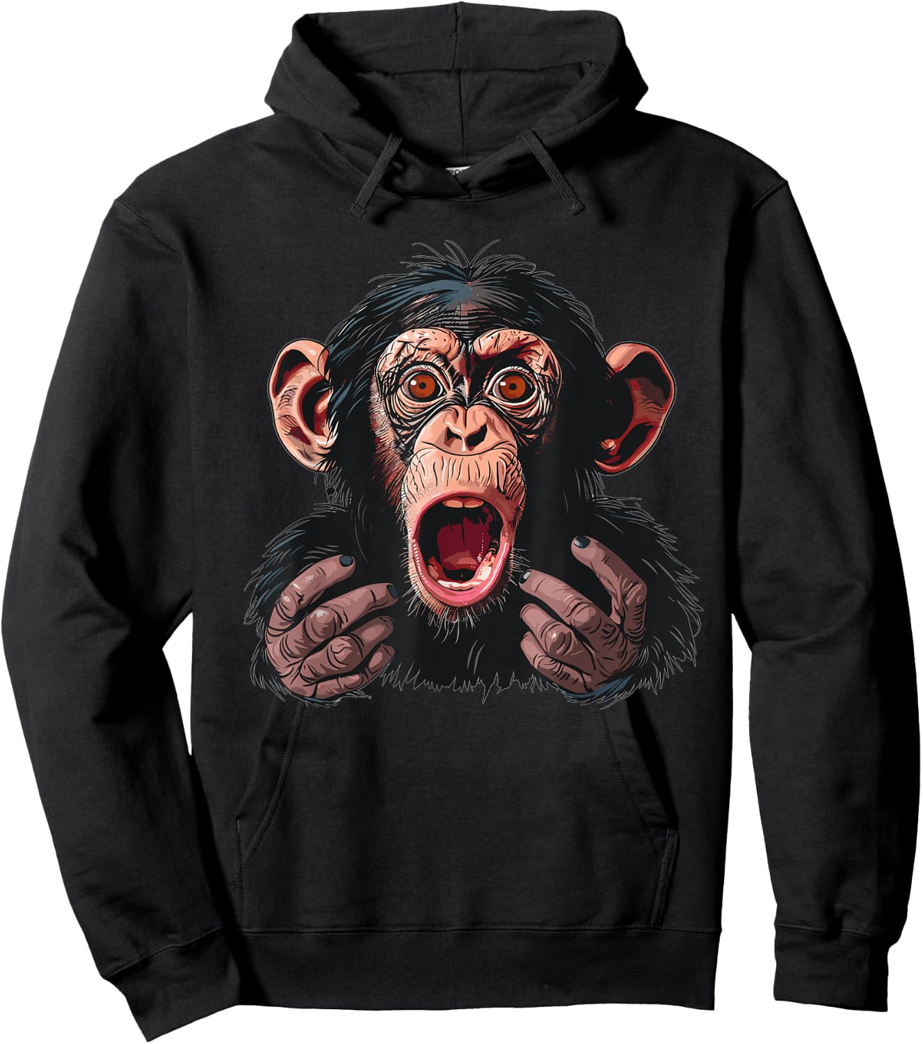 Anxious Monkey I Funny Monkey Hoodie - Hoodie | Black