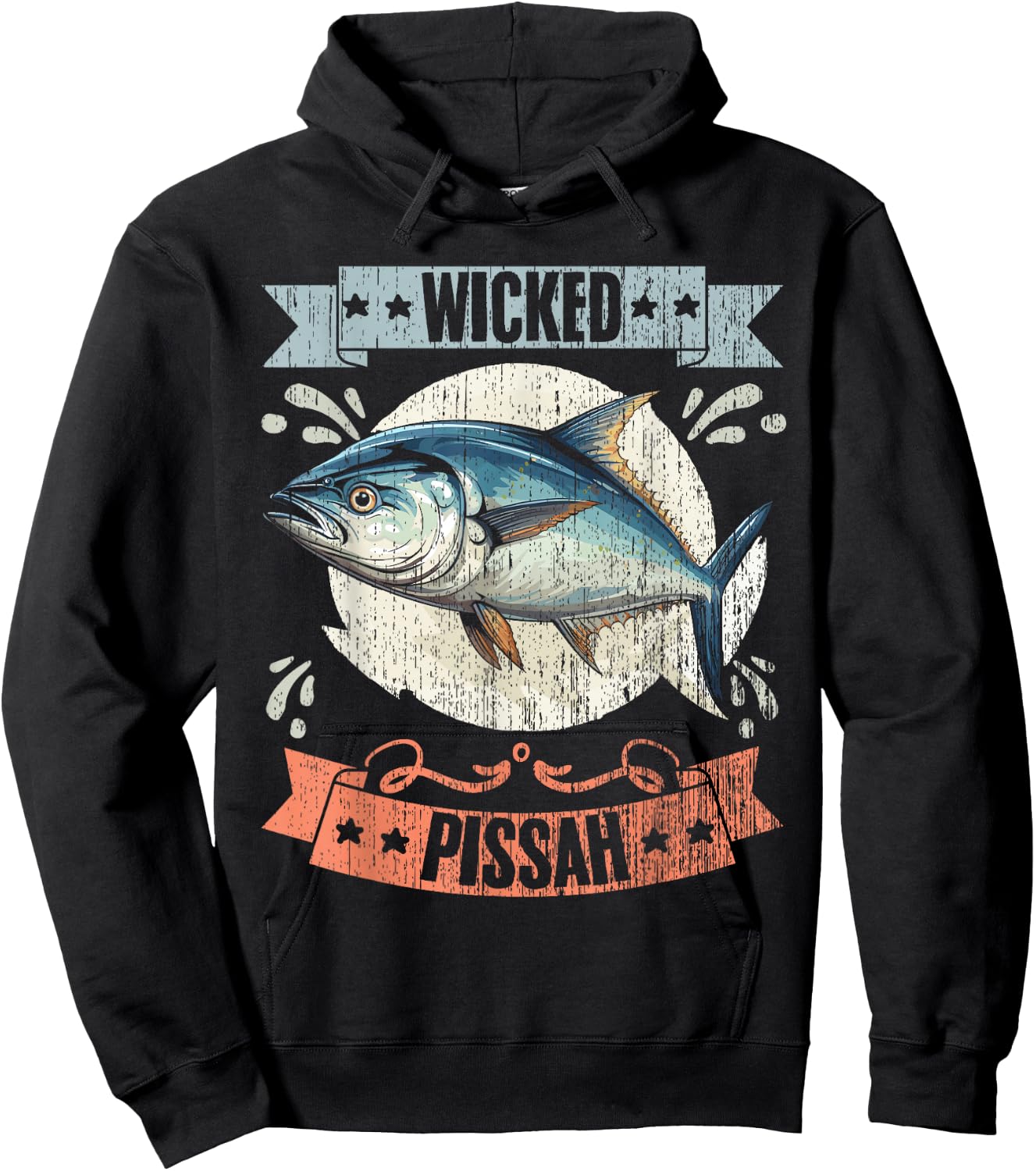 Wicked Pissah Retro Tuna Whisperer Tuna Fisherman Tuna Lover Hoodie - Hoodie | Black