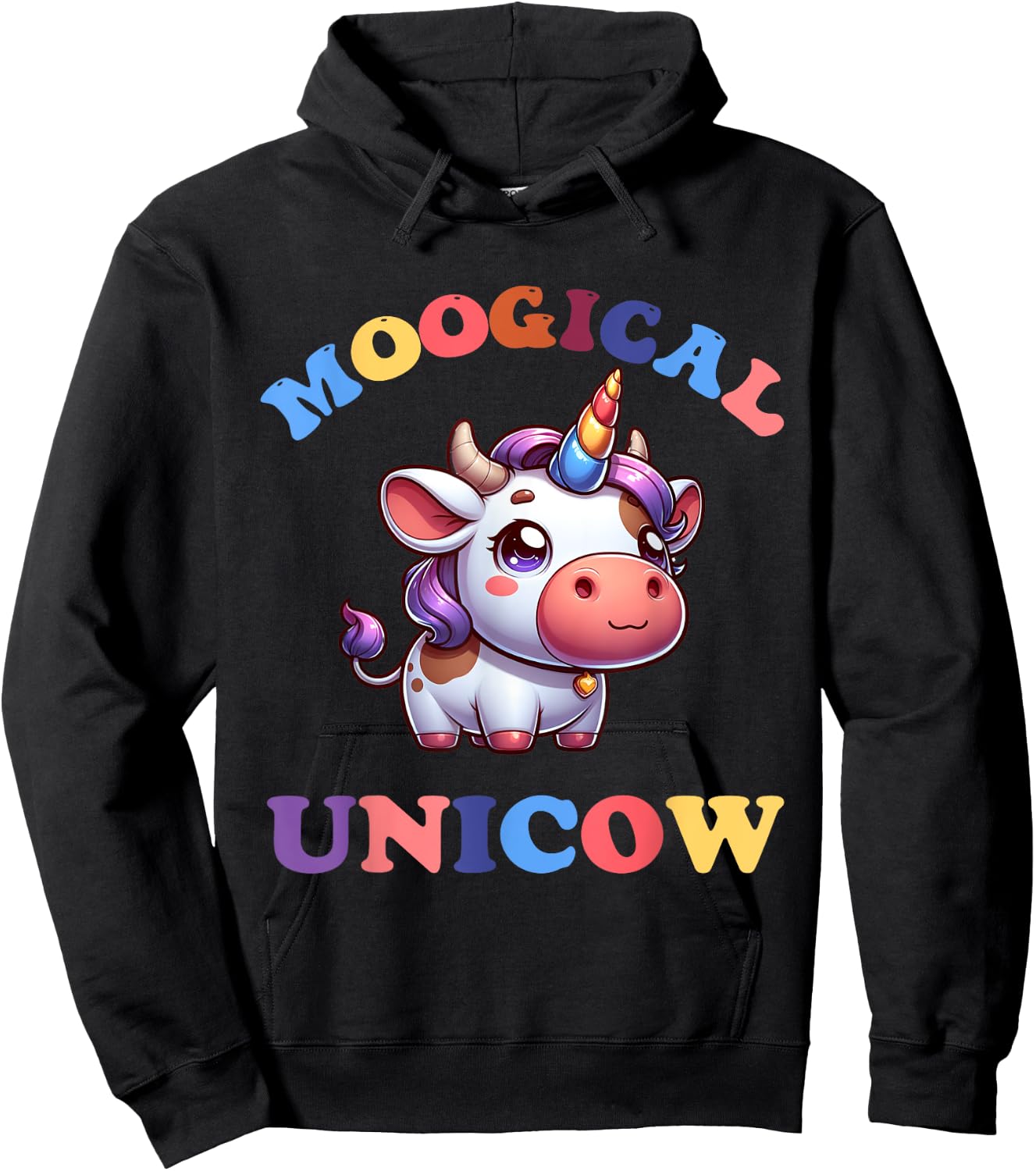 Moogical Unicow Funny Shirts Dairy Farmer Cattle Rancher Hoodie - Hoodie | Black