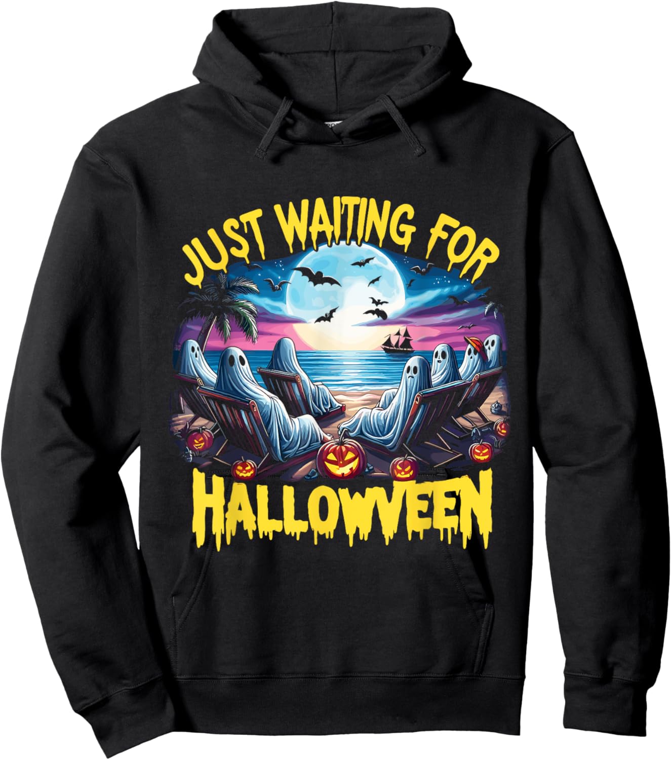 Summerween Beach Spooky Vibe Just Waiting For Halloween Hoodie - Hoodie | Black