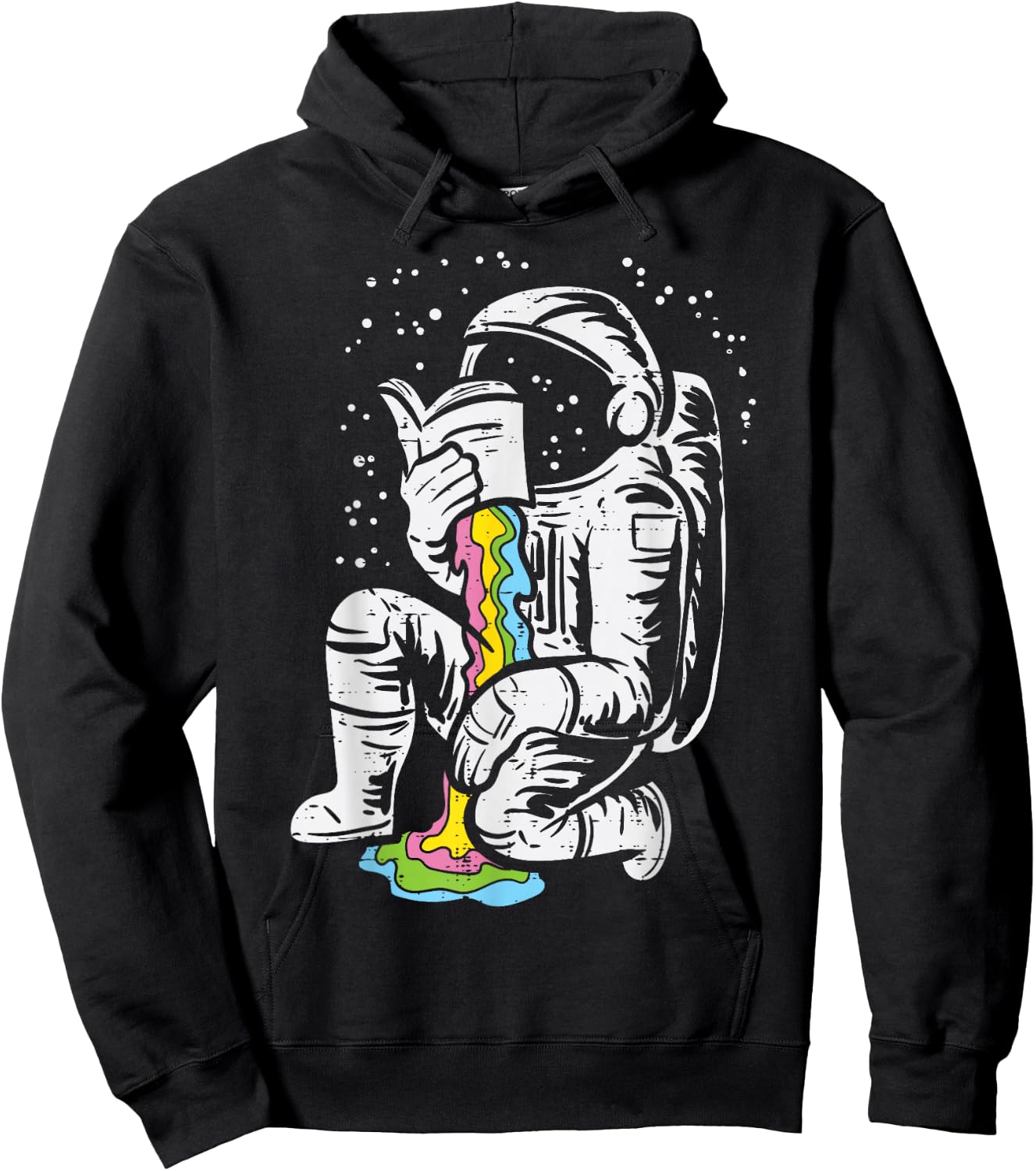 Astronaut Reading Book Space Galaxy Bookworm Men Women Kids Hoodie - Hoodie | Black