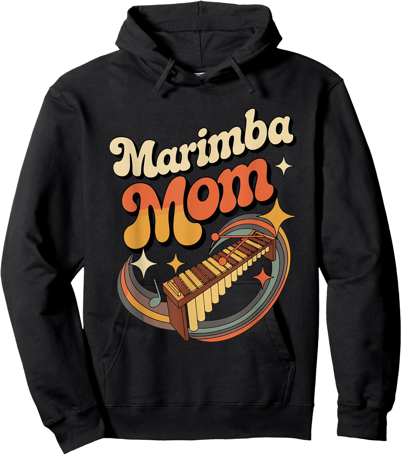 Marimba Mom Retro Percussion Band Music Hoodie - Hoodie | Black