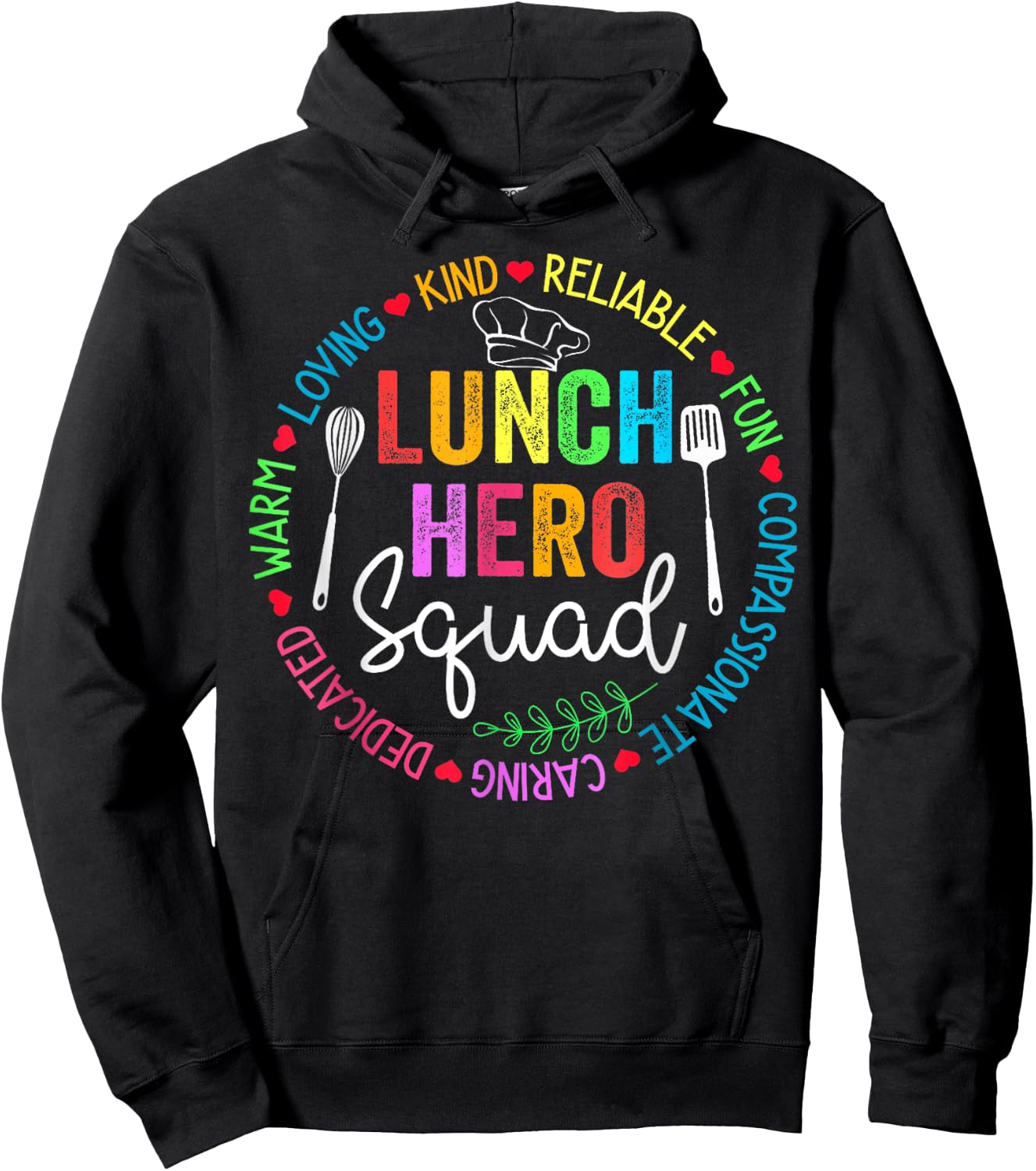 Lunch Hero Squad Funny Lunch Lady School Cafeteria Worker Hoodie - Hoodie | Black