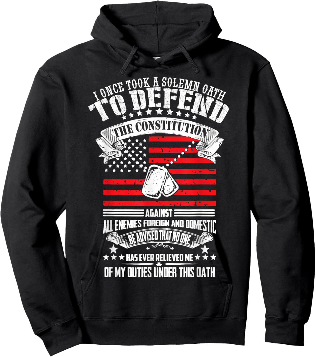 I Once Took A Solemn Oath To Defend Constitution Vetern's Da Hoodie - Hoodie | Black