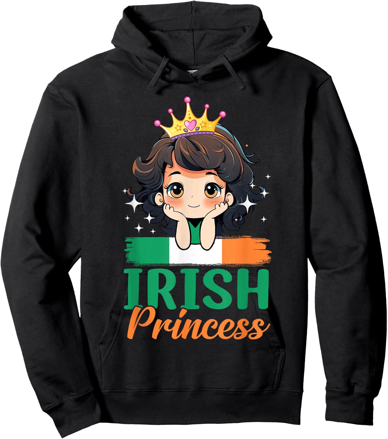 Irish Princess Ireland Girl Cute Irish Flag Hoodie - Hoodie | Black