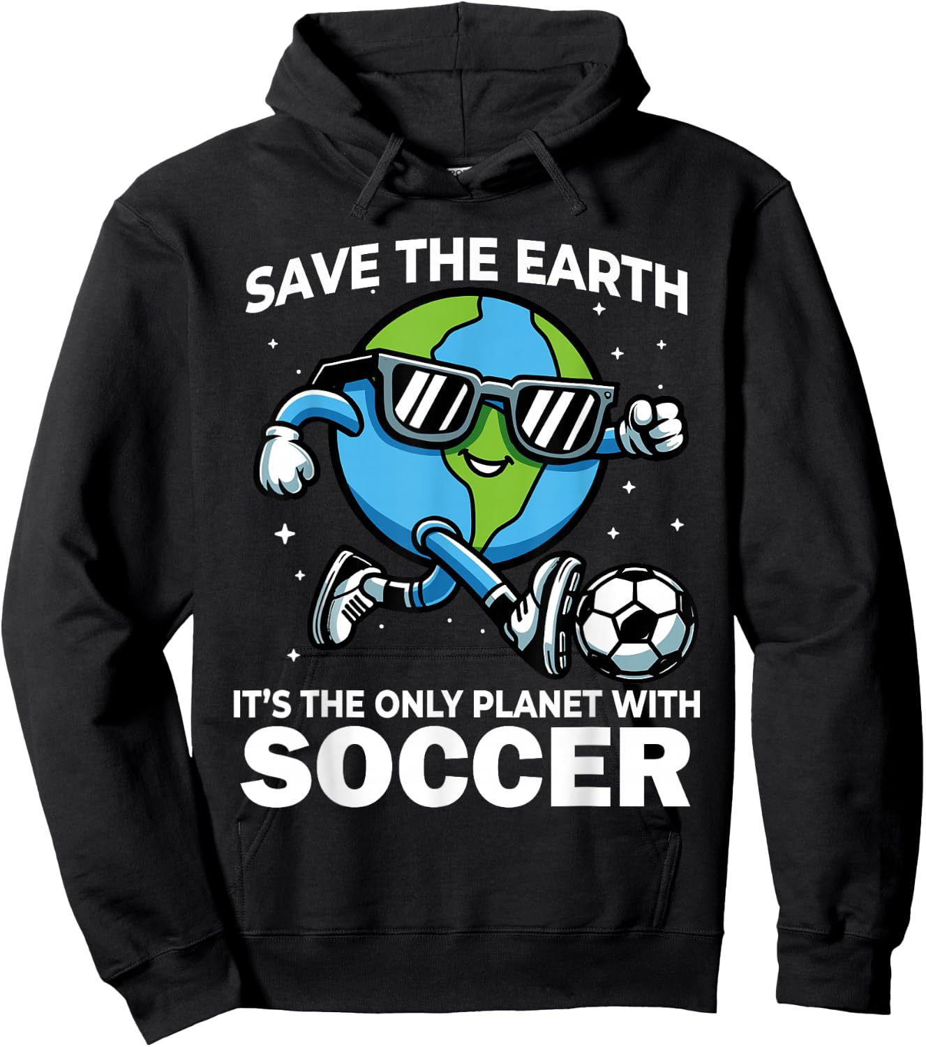 Save Earth Soccer Design - Funny Earth Day Hoodie - Hoodie | Black