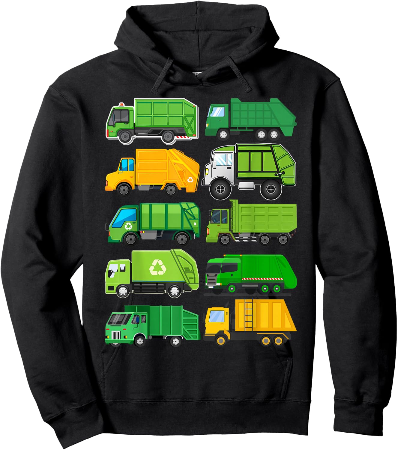 Recycling Trash Garbage Truck Kids Birthday Gifts Earth Day Hoodie - Hoodie | Black