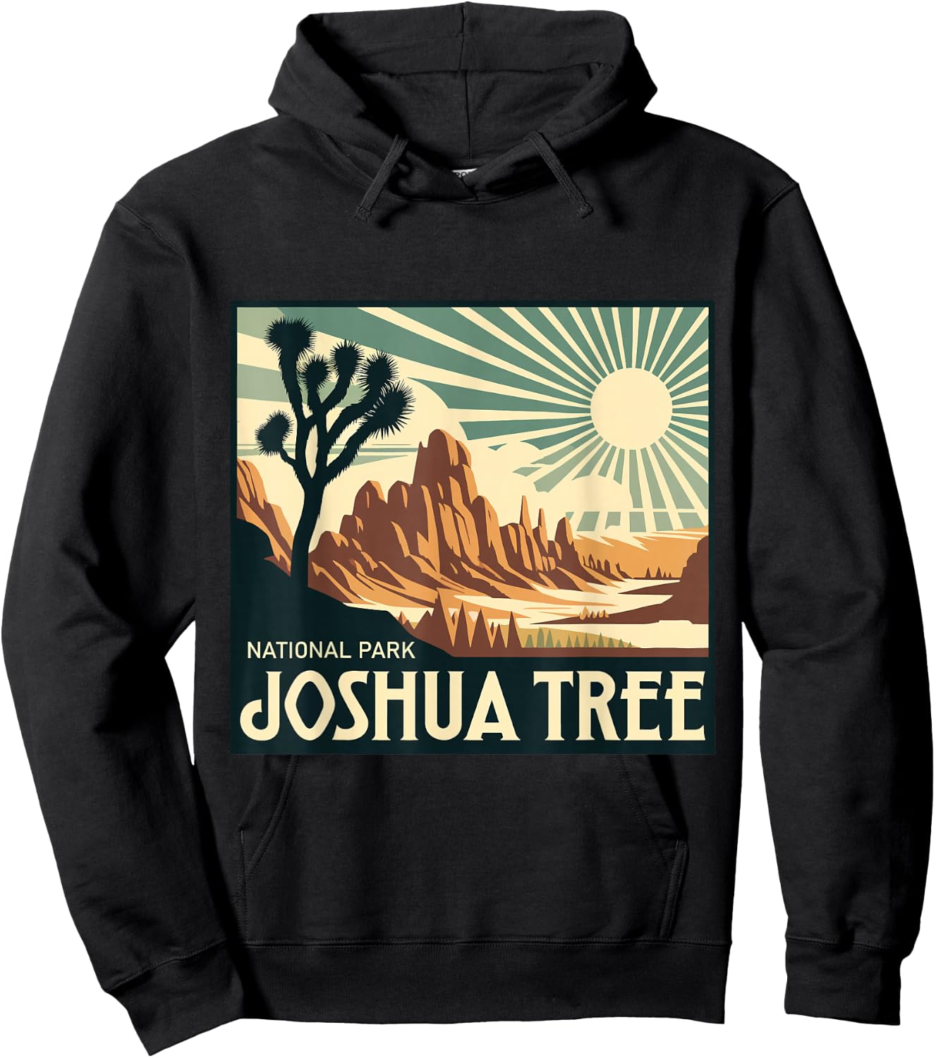 Joshua Tree National Park Vintage Hiking Camping Outdoor Hoodie - Hoodie | Black