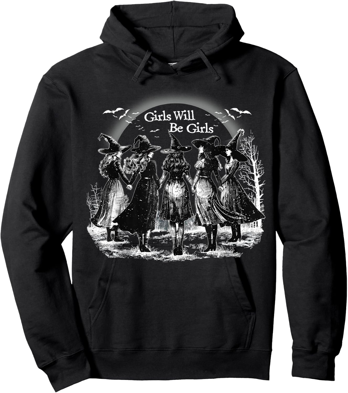 Girl Will Be Girls Spooky Season Witches Witch Halloween Hoodie - Hoodie | Black