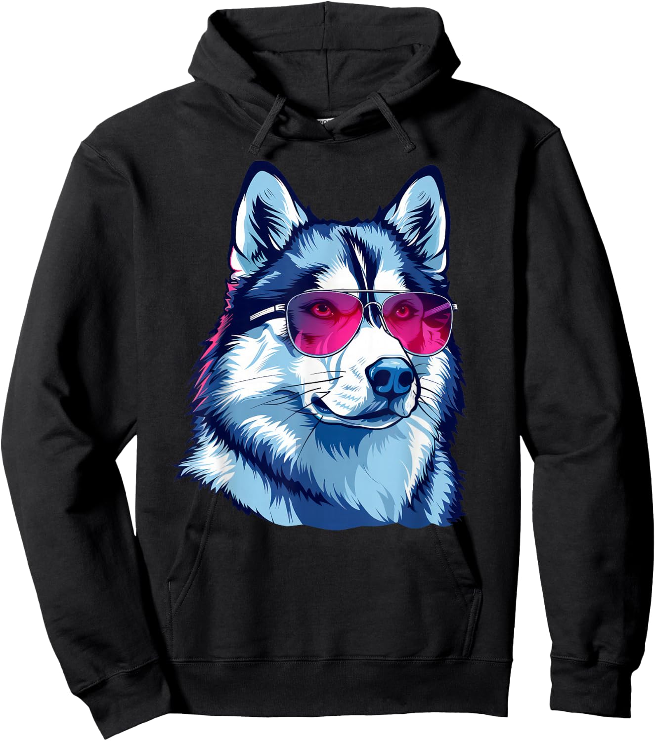 Siberian Husky Dog Sunglasses Hoodie - Hoodie | Black