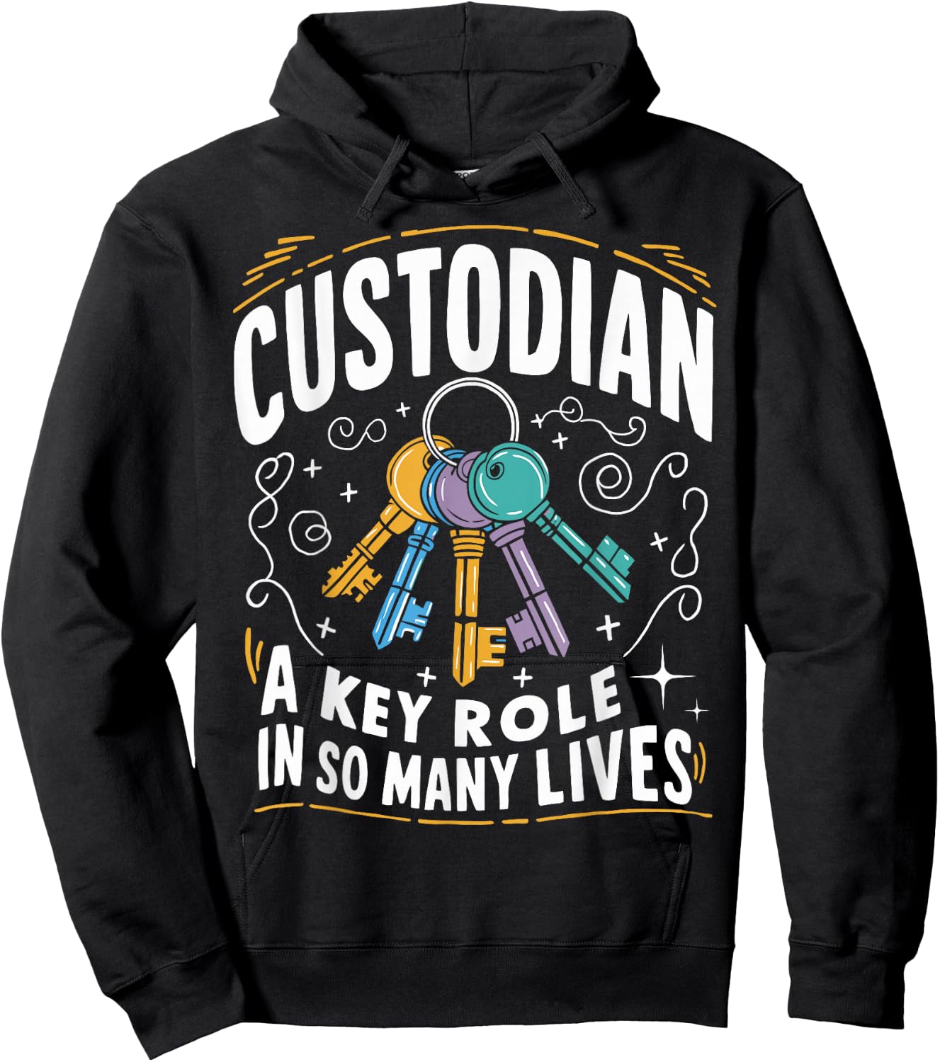 Custodian Key Role in So Many Lives Maintenance Workers Fun Hoodie - Hoodie | Black