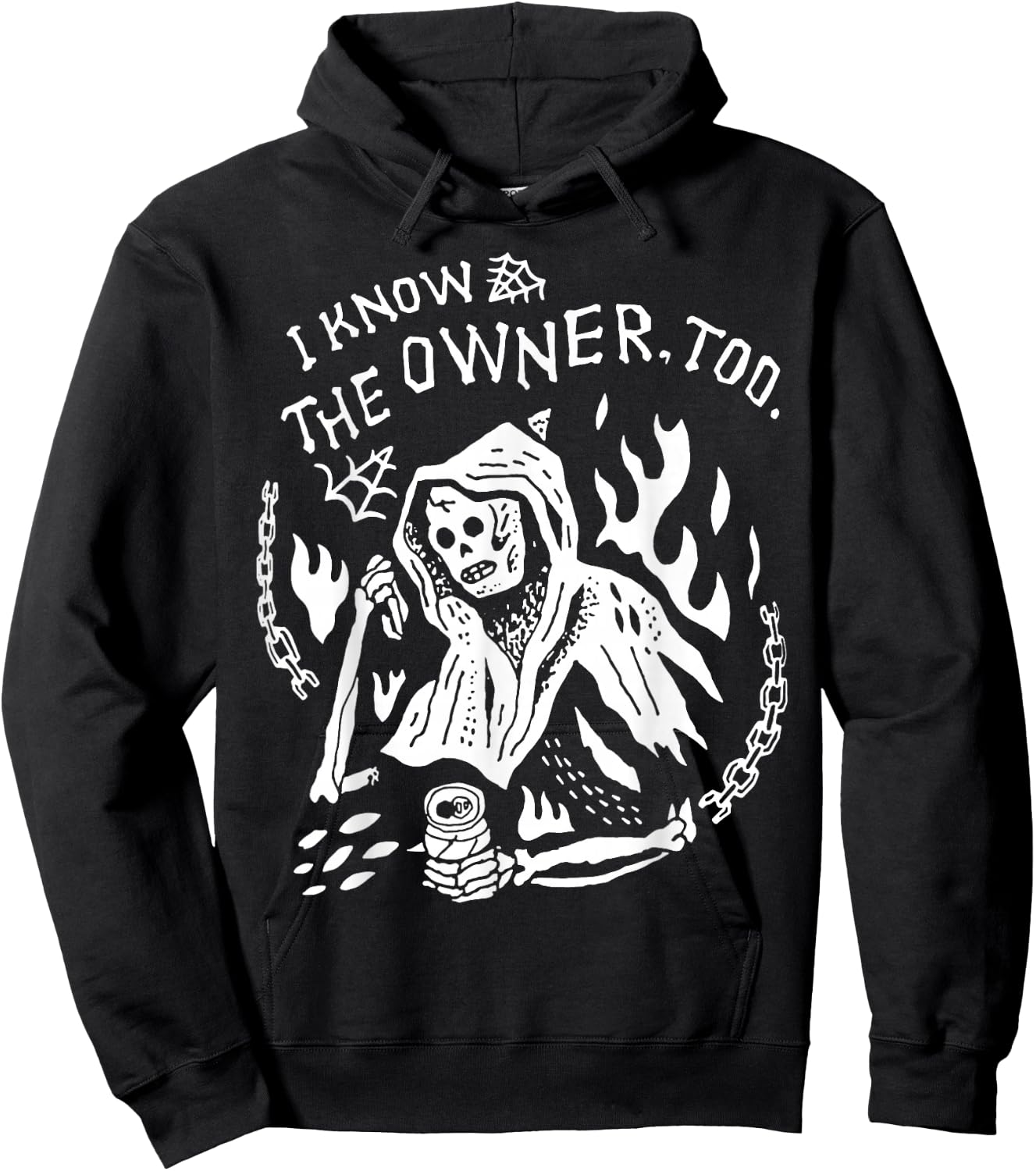 I Know The Owner Too Skeleton Death Hoodie - Hoodie | Black