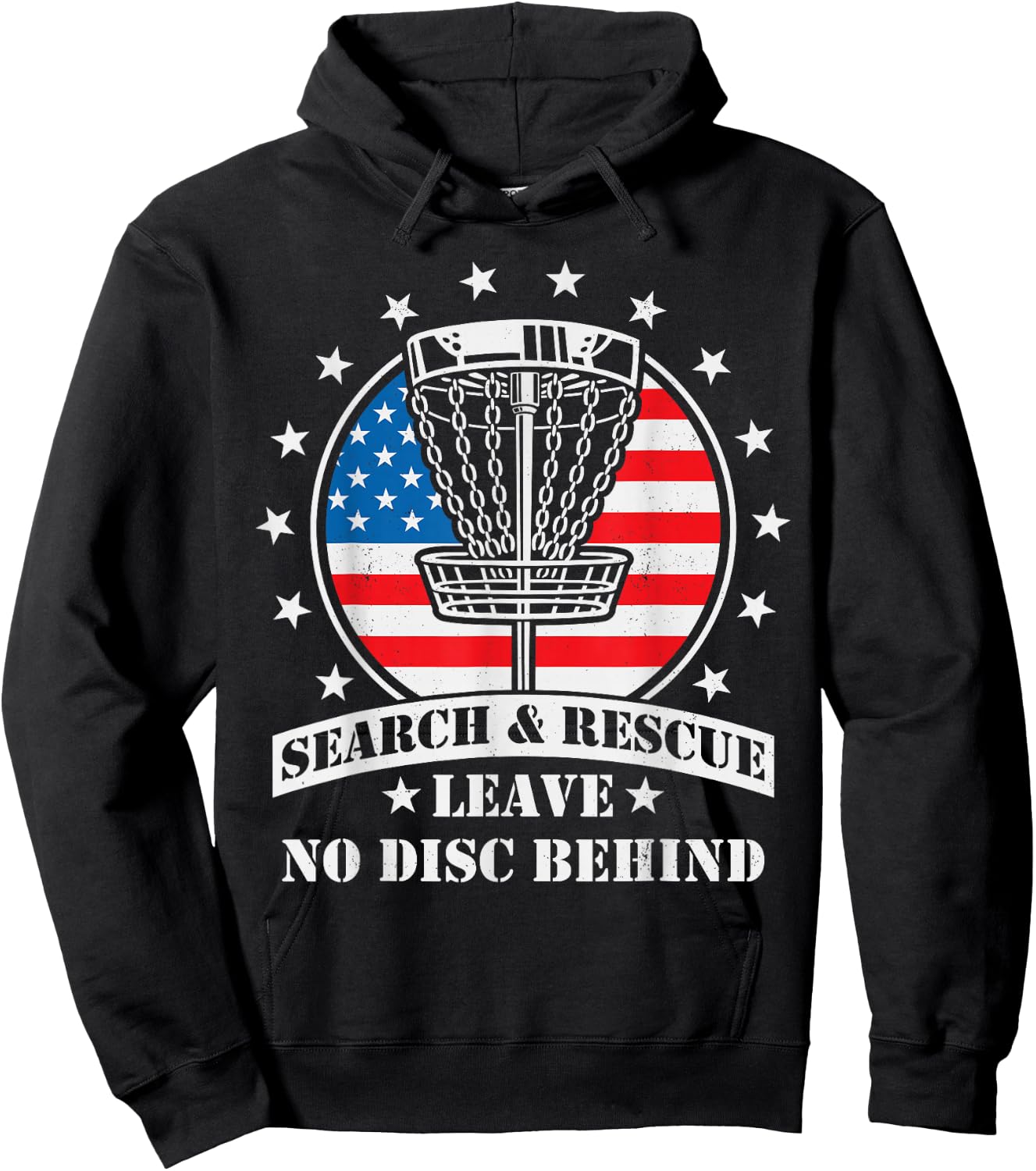 American Flag Disc Golf Search & Rescue 4th of July Golfer Women Girls Kids Men Hoodie - Hoodie | Black