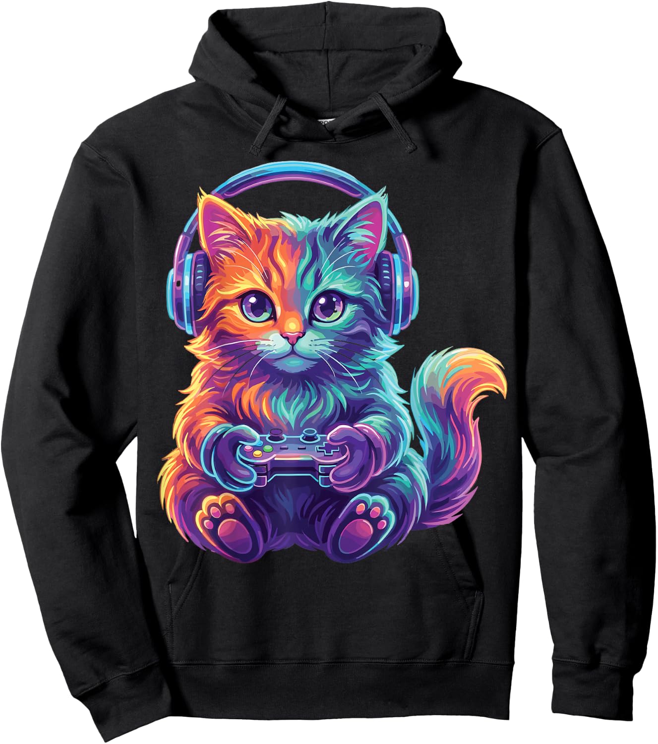 Funny Gaming Video Game Cat Boys Teen Men Girls Hoodie - Hoodie | Black