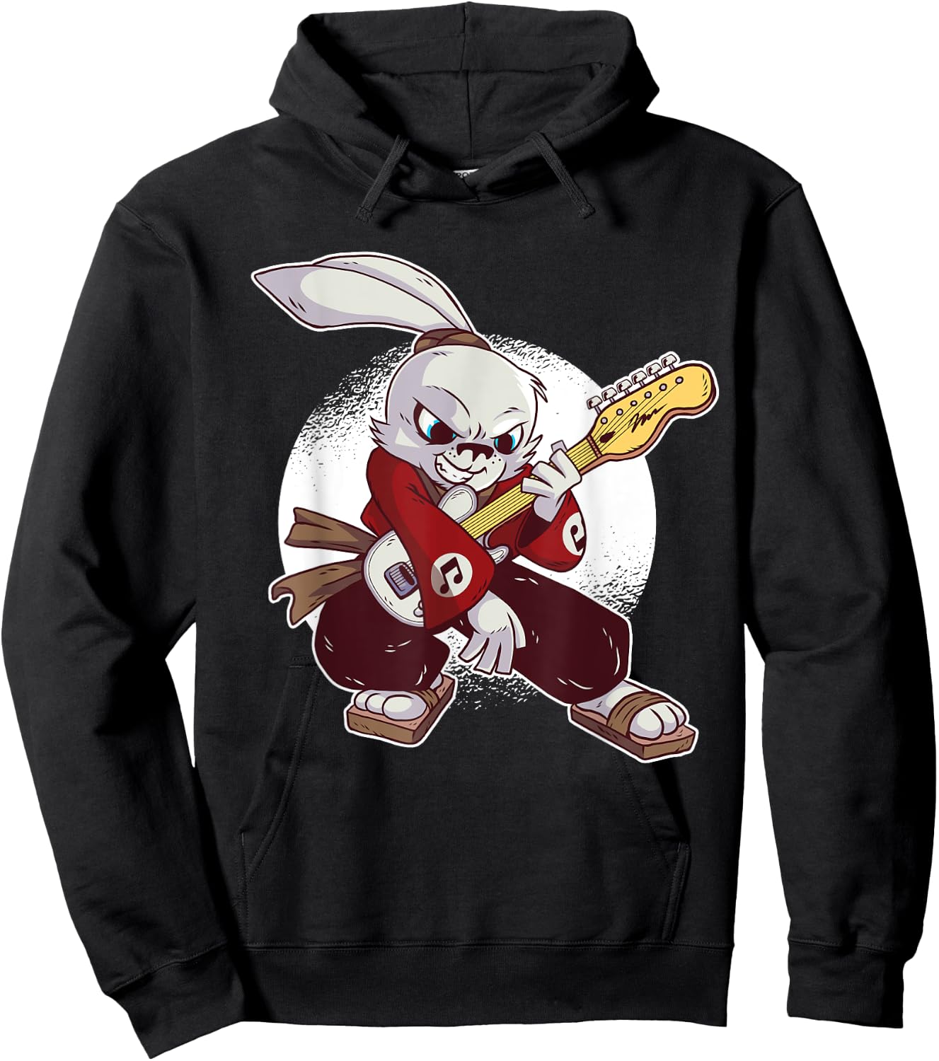 Rabbit Bunny Guitarist Guitar Music Musician Hoodie - Hoodie | Black