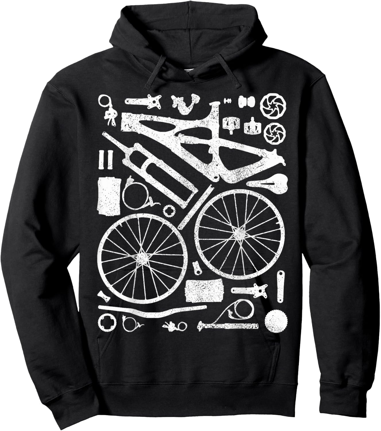 Mountain Bike Parts MTB Bicycle Cycling Downhill Biker Hoodie - Hoodie | Black