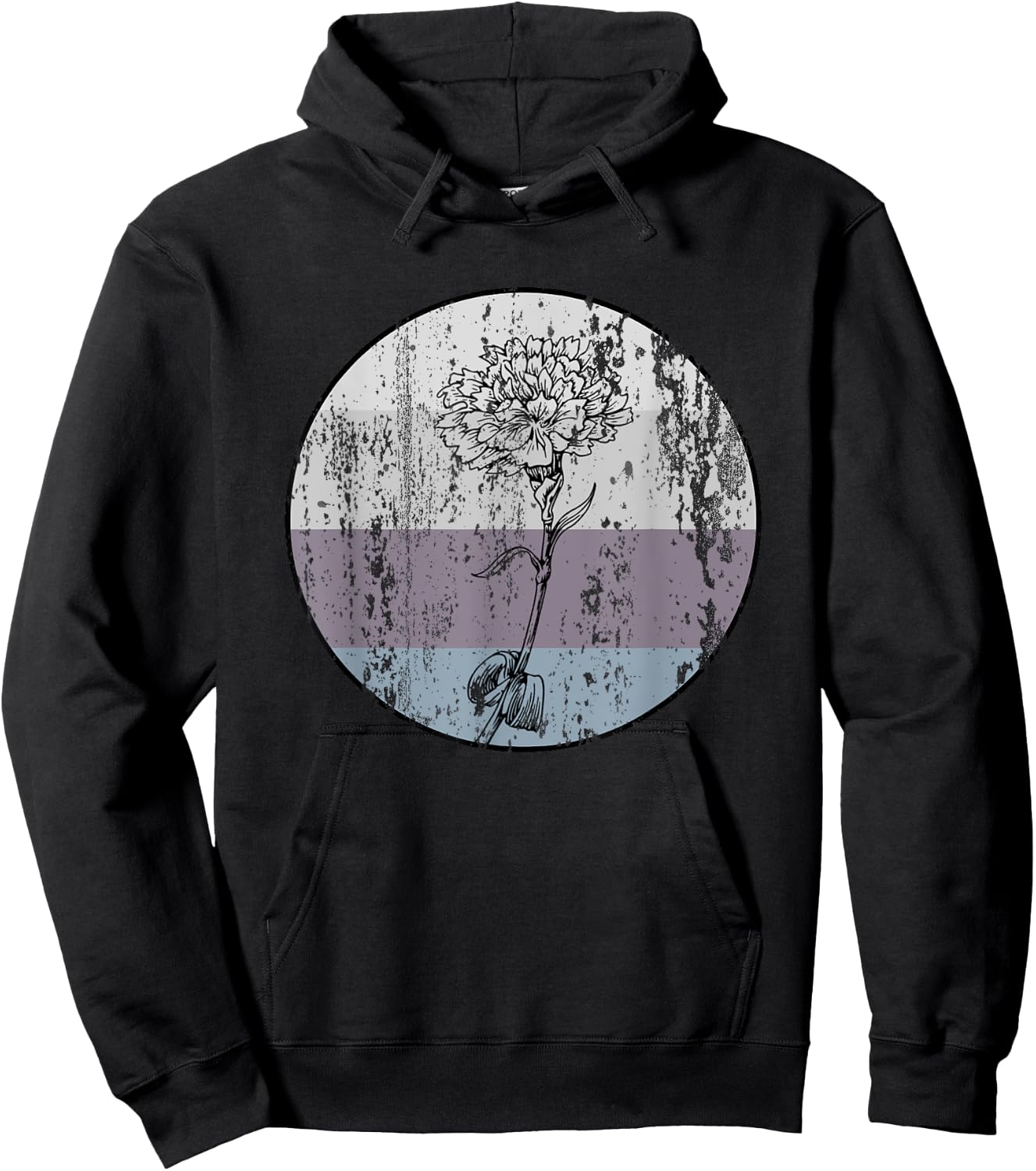Carnation Flower Shirt Vintage Nature Lover Earth Day Gift Hoodie - Hoodie | Black