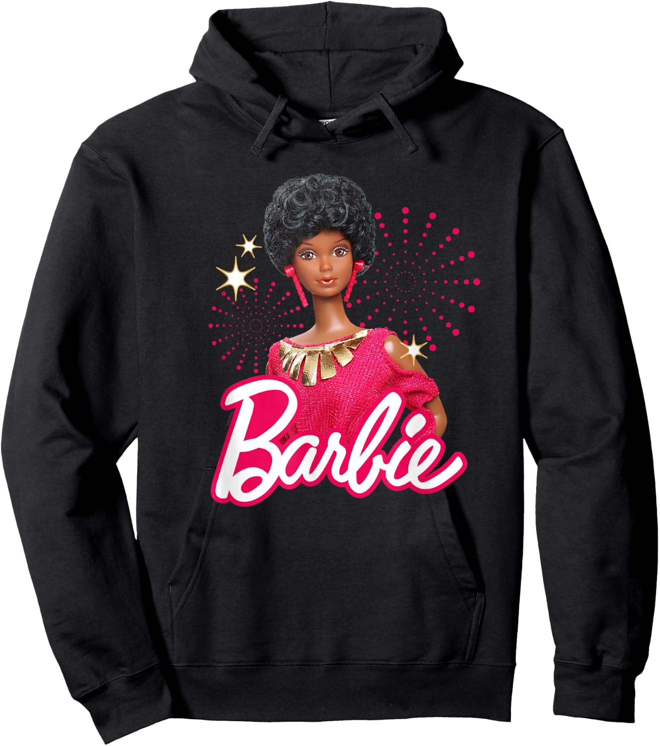 Barbie - 1980's Black Barbie and Logo Hoodie - Hoodie | Black