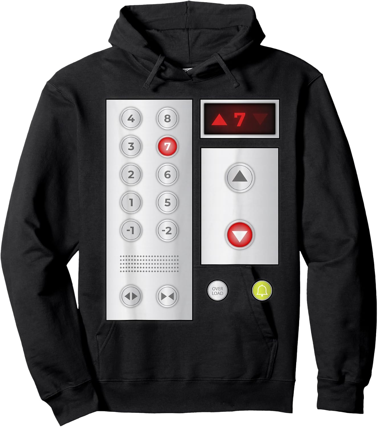 Cool Elevator Buttons Art Men Women Lift Halloween Costume Hoodie - Hoodie | Black