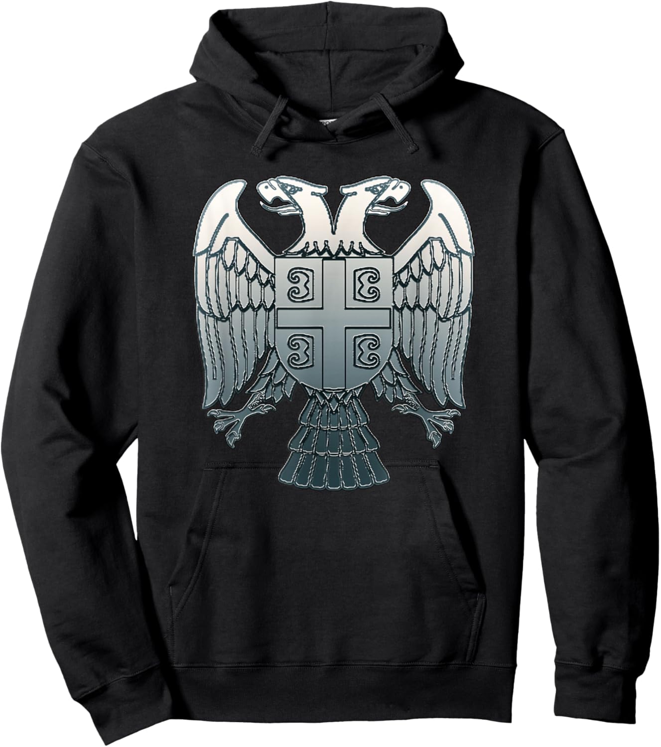 Serbian Double Headed Eagle Emblem - Serbia Coat of Arms Hoodie - Hoodie | Black