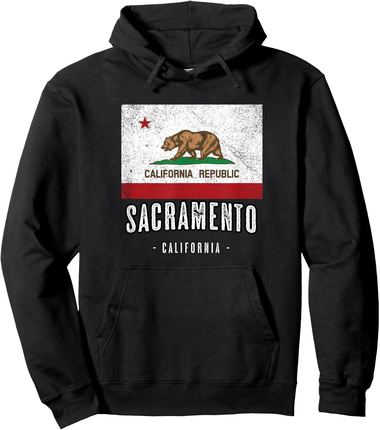 SACRAMENTO California | City CA USA, California Flag Hoodie - Hoodie | Black