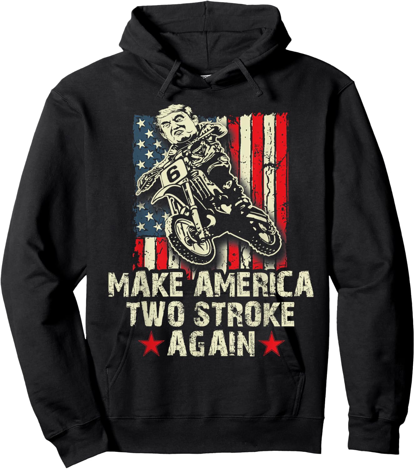 Make America Two Stroke Again shirt. Biker for Trump Hoodie - Hoodie | Black