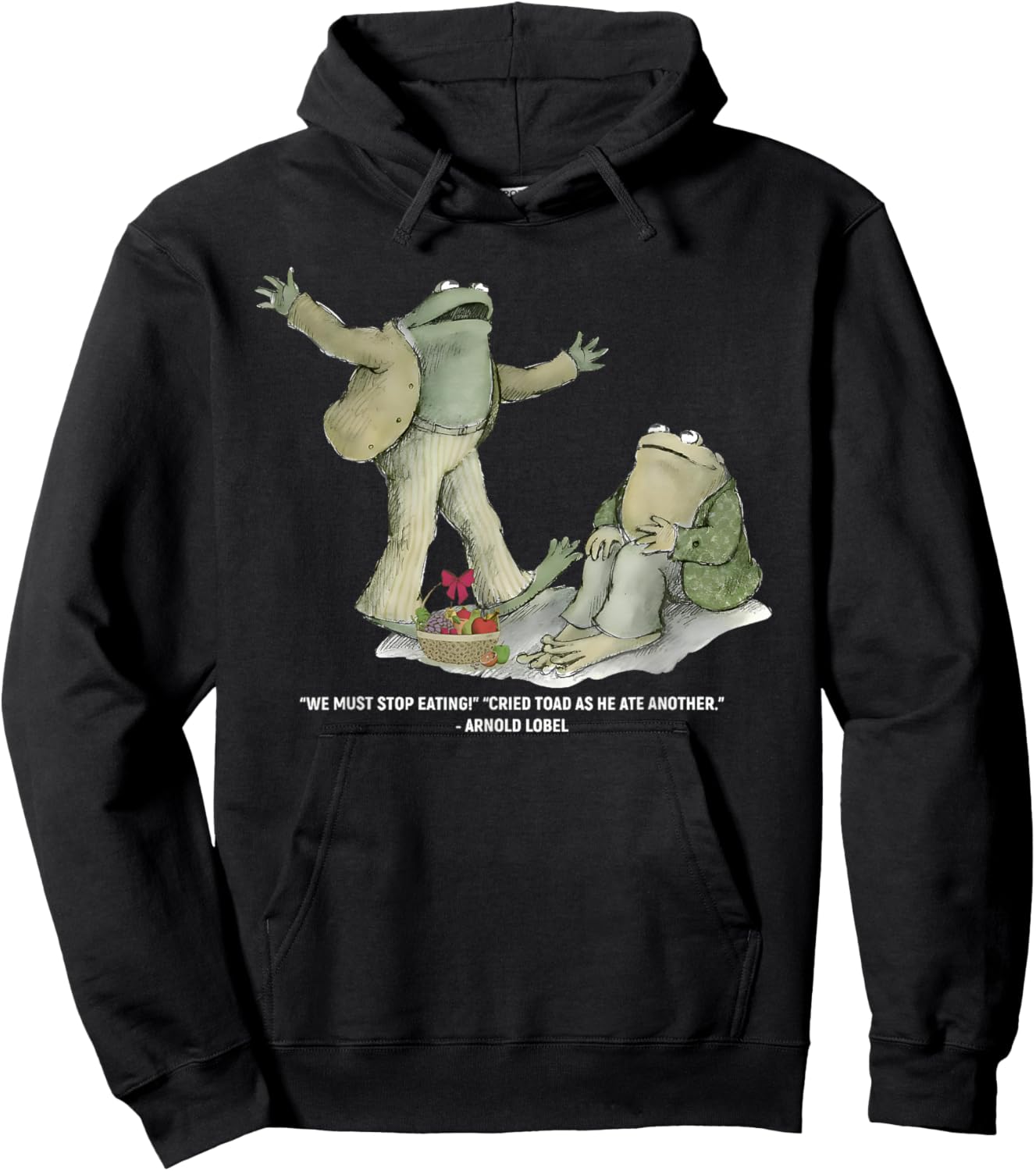 We Must Stop Eating Frog Funny Meme Retro Men Women Hoodie - Hoodie | Black