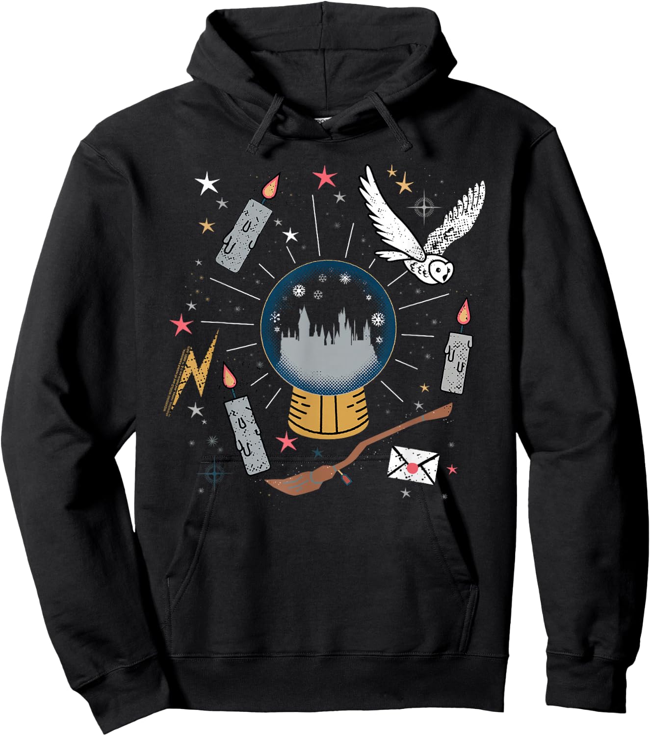 Harry Potter Hogwarts Holiday Snowglobe Hedwig Christmas Hoodie - Hoodie | Black