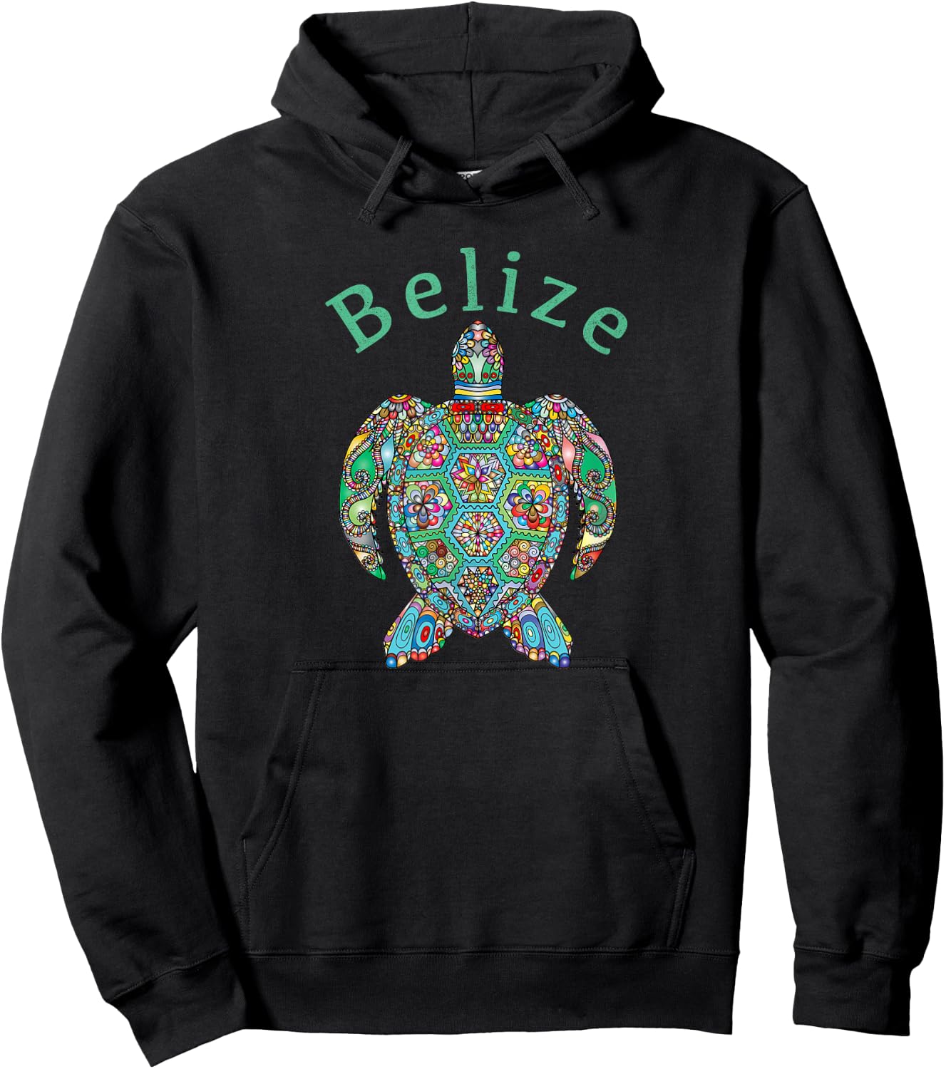 Belize Tribal Turtle Gift Hoodie - Hoodie | Black