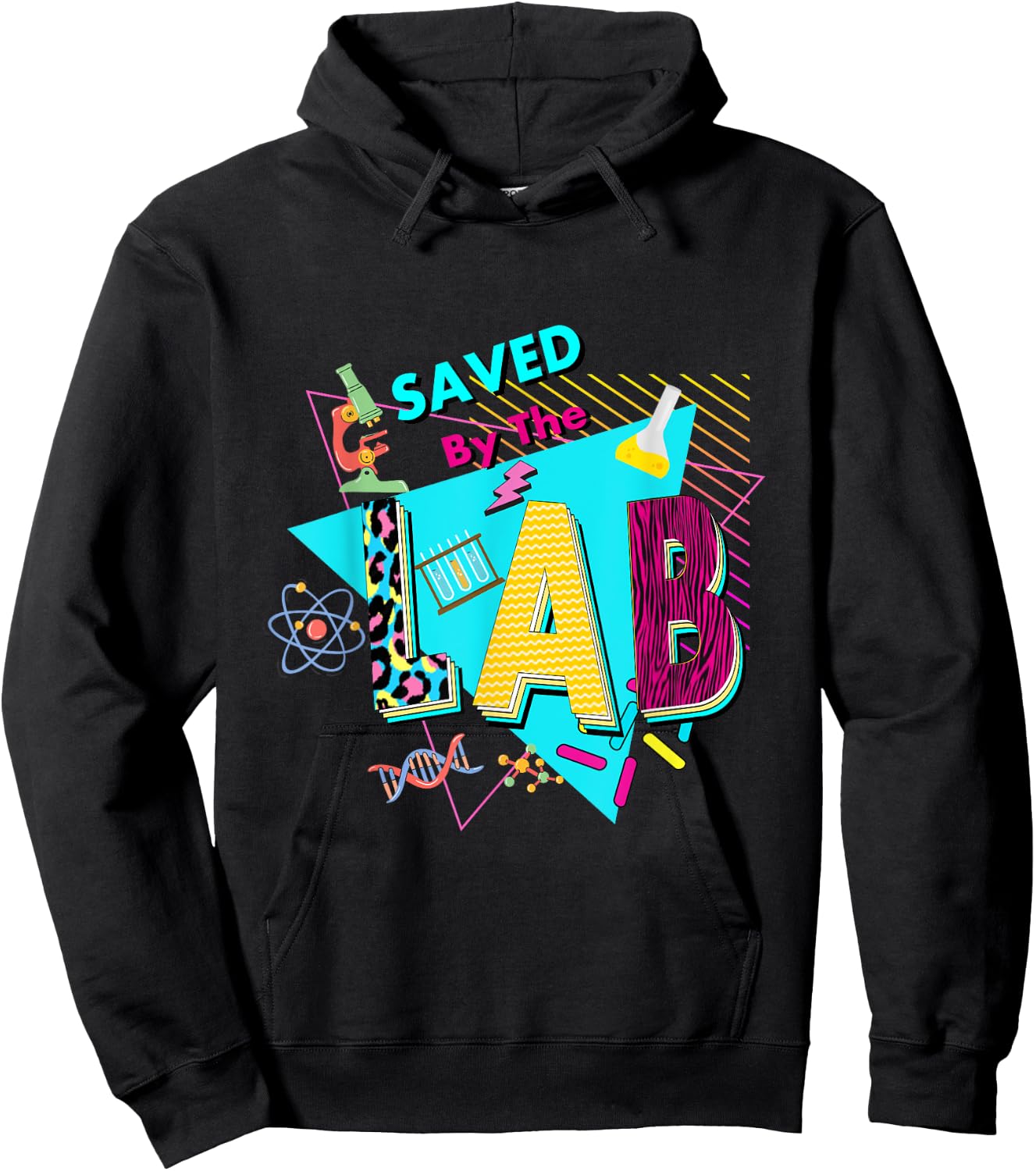 Saved By The Lab Retro Lab Week 2024 Laboratory Technician Hoodie - Hoodie | Black