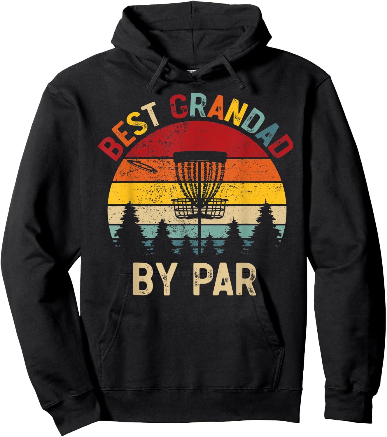 Best Grandad By Par Vintage Disc Golf Father's Day Hoodie - Hoodie | Black