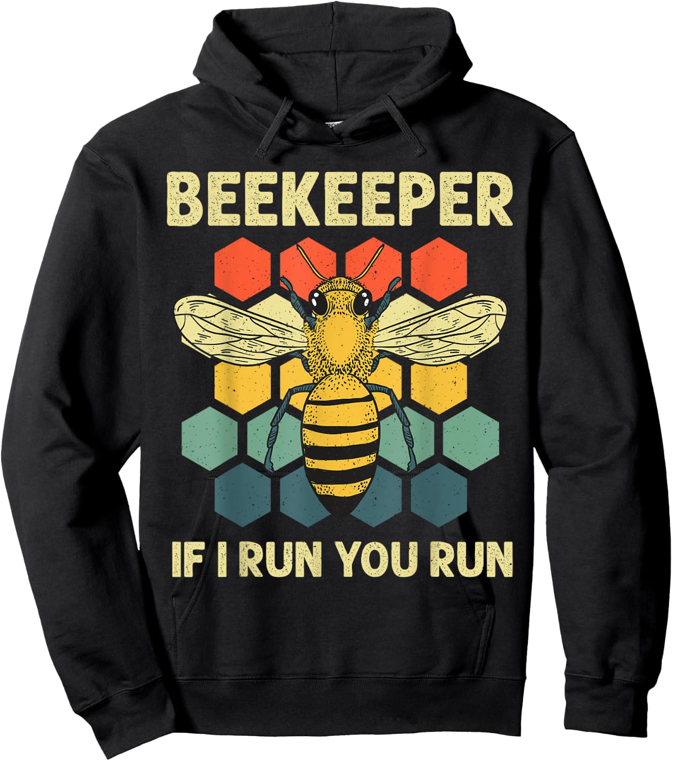 Funny Beekeeper Art Women Bee Honeycomb Beekeeping Hoodie - Hoodie | Black