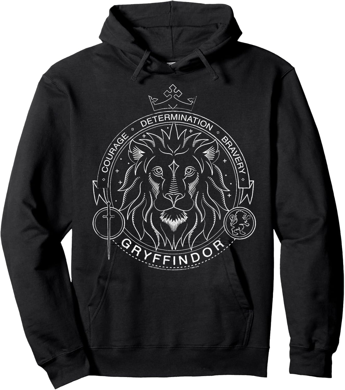 Popfunk Harry Potter Gryffindor Badge -Adults Kids Black Hoodie - Hoodie | Black