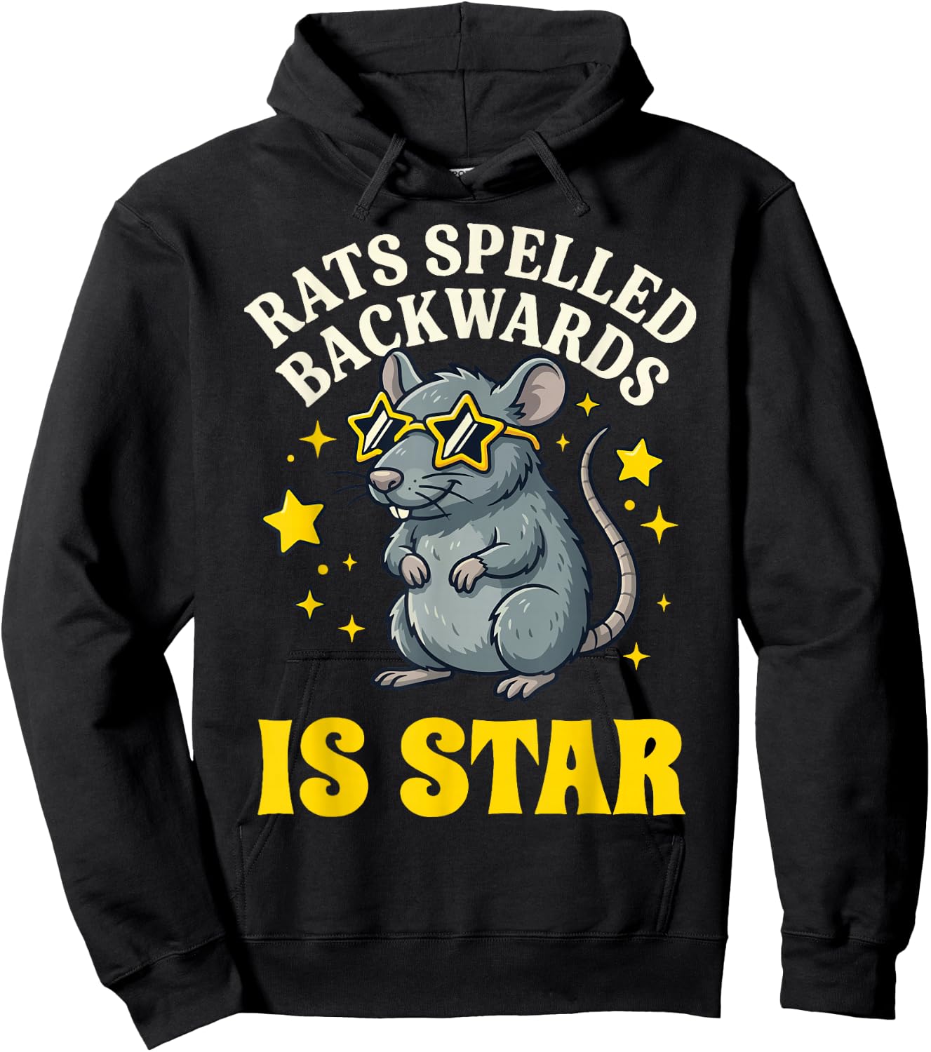 Rats Spelled Backwards is Star Hoodie - Hoodie | Black