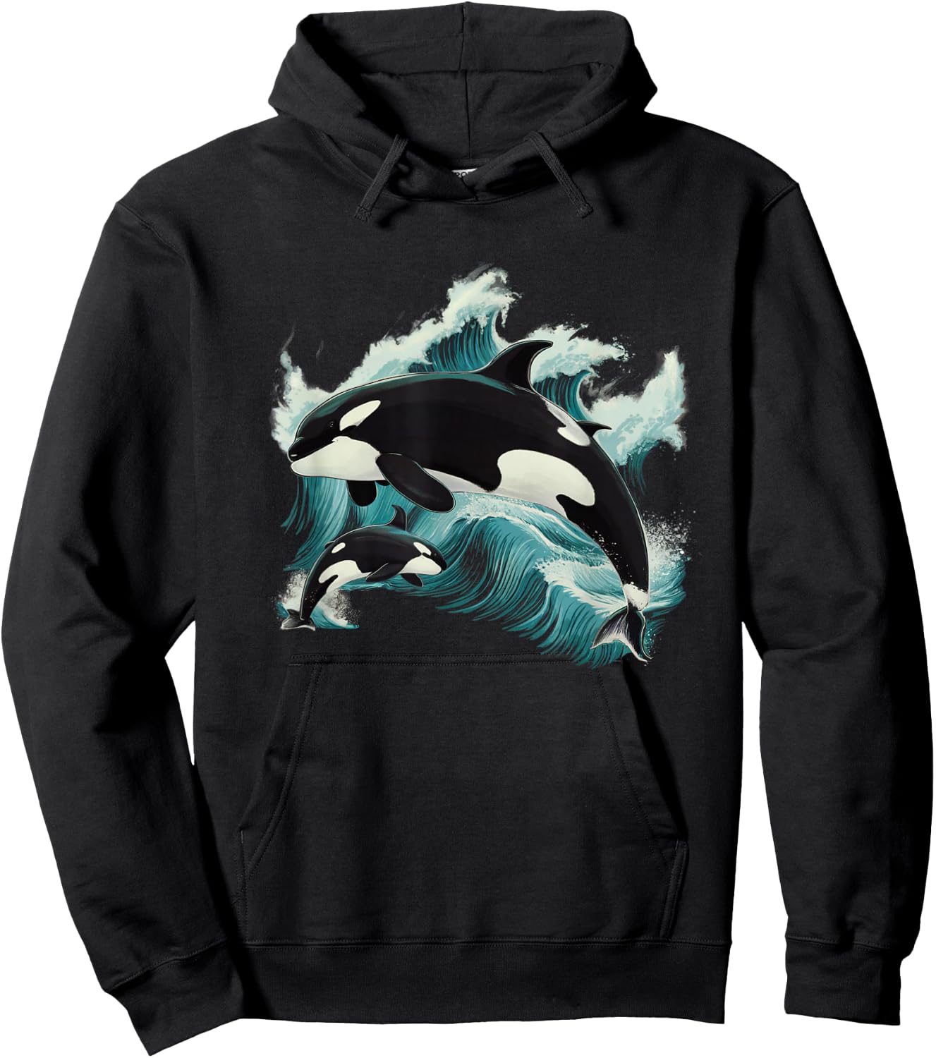 Kids Whale Orca Hoodie - Hoodie | Black