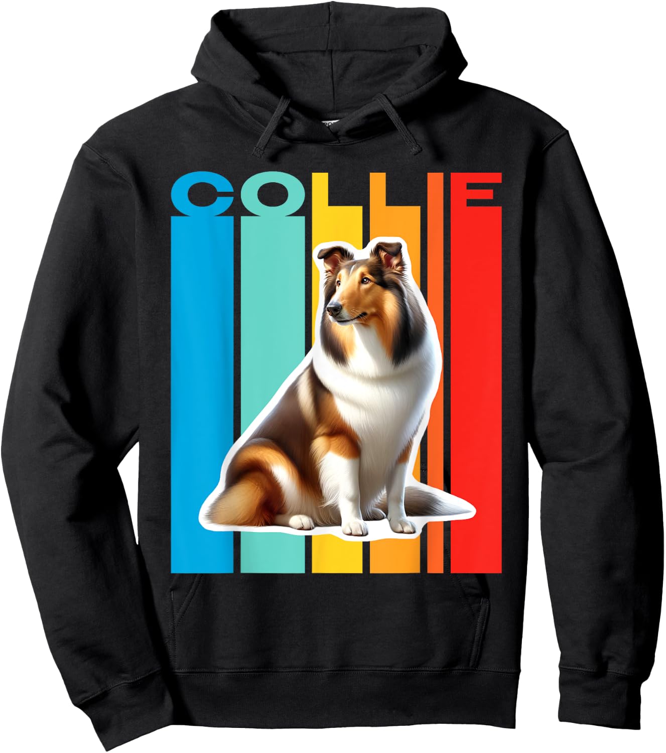 Colorful Collie Hoodie - Hoodie | Black