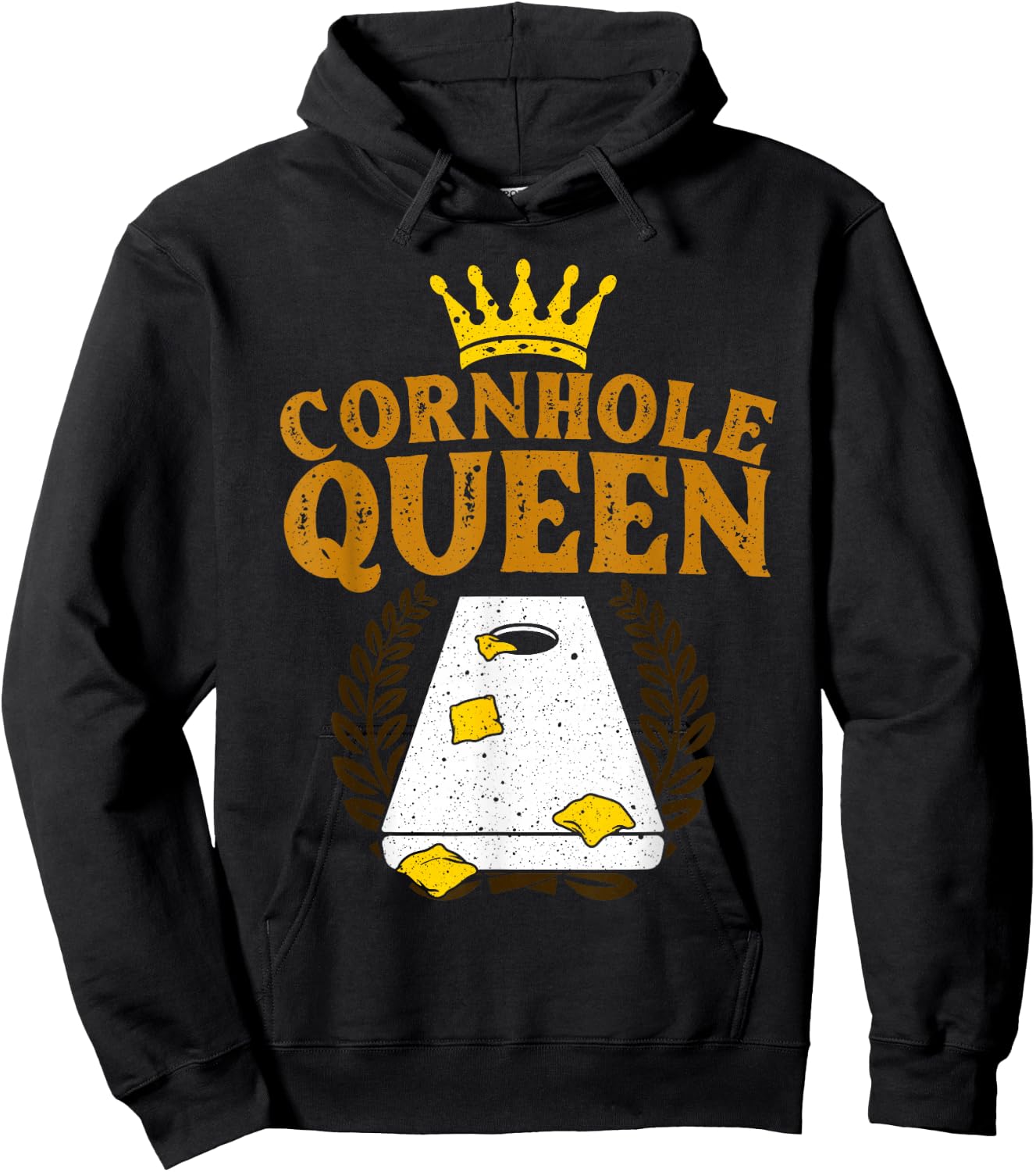 Funny Cornhole Queen Design Girls Cornhole Lover Hoodie - Hoodie | Black
