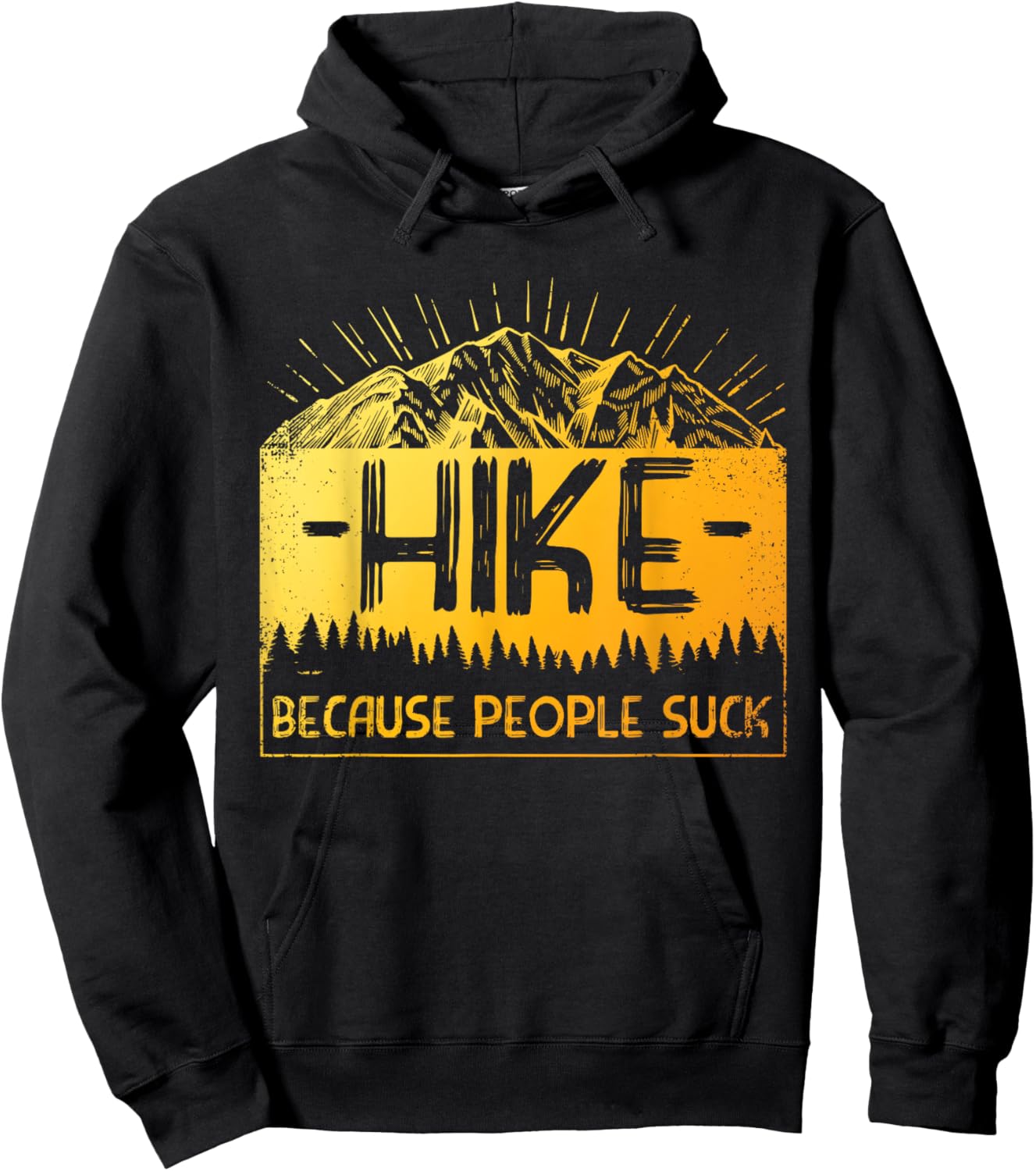 Funny Hiking Art Women Hiker Camping Nature Hiking Hoodie - Hoodie | Black
